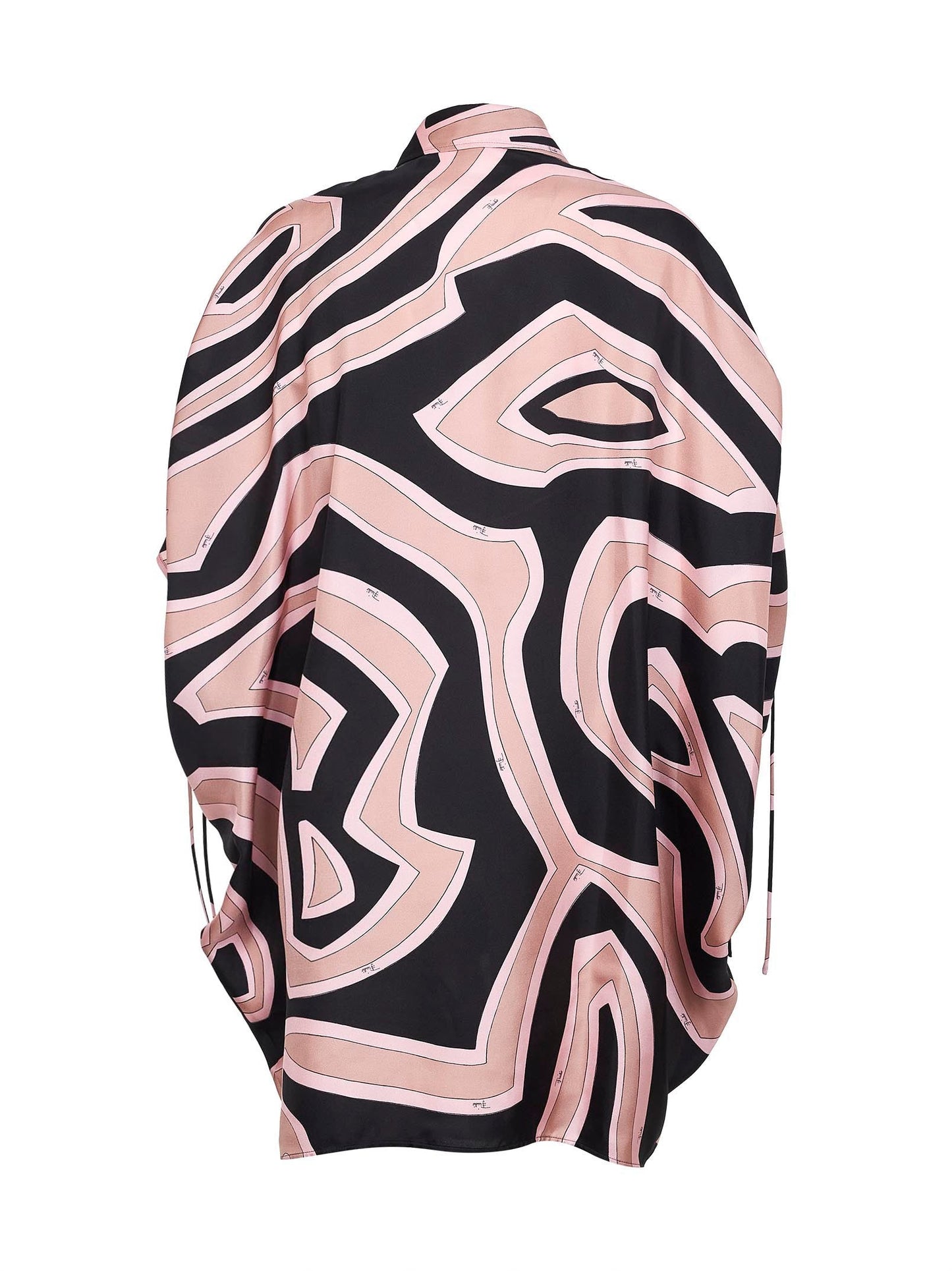Pucci Women Black And Pink Labirinto-Print Silk Twill Short Kaftan Dress PUCCI