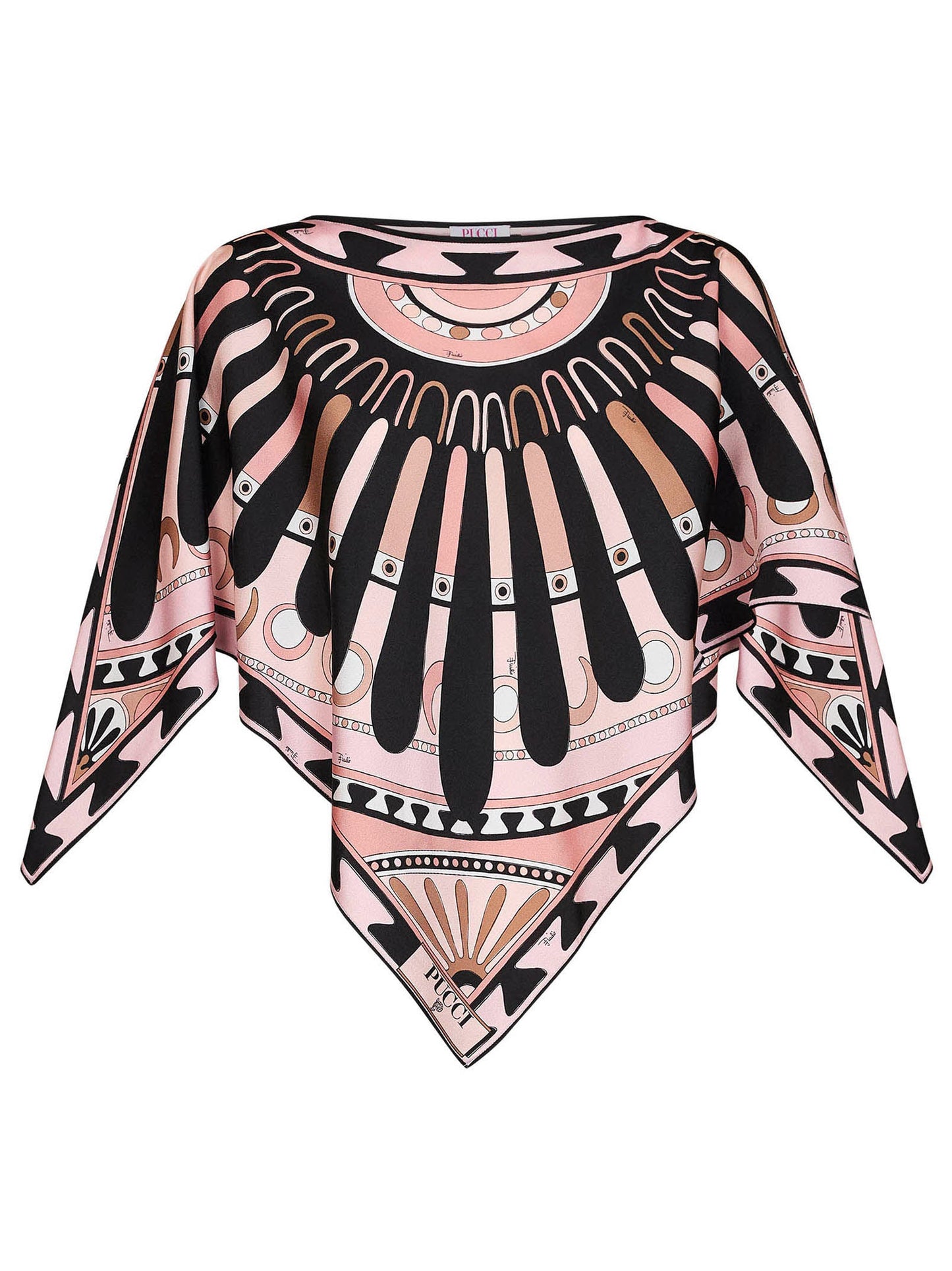 Pucci Women Nude Soleil-Print Silk Twill Kaftan Top PUCCI