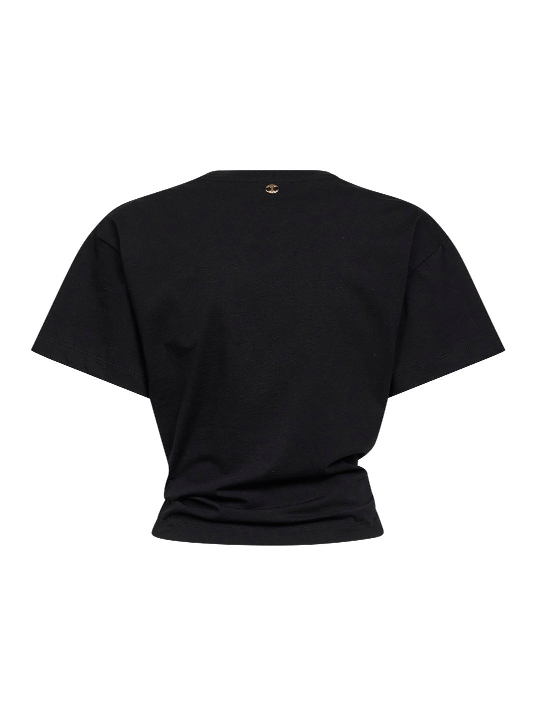 Rabanne Women Black Cotton Cropped T-Shirt With Piercing PACO RABANNE
