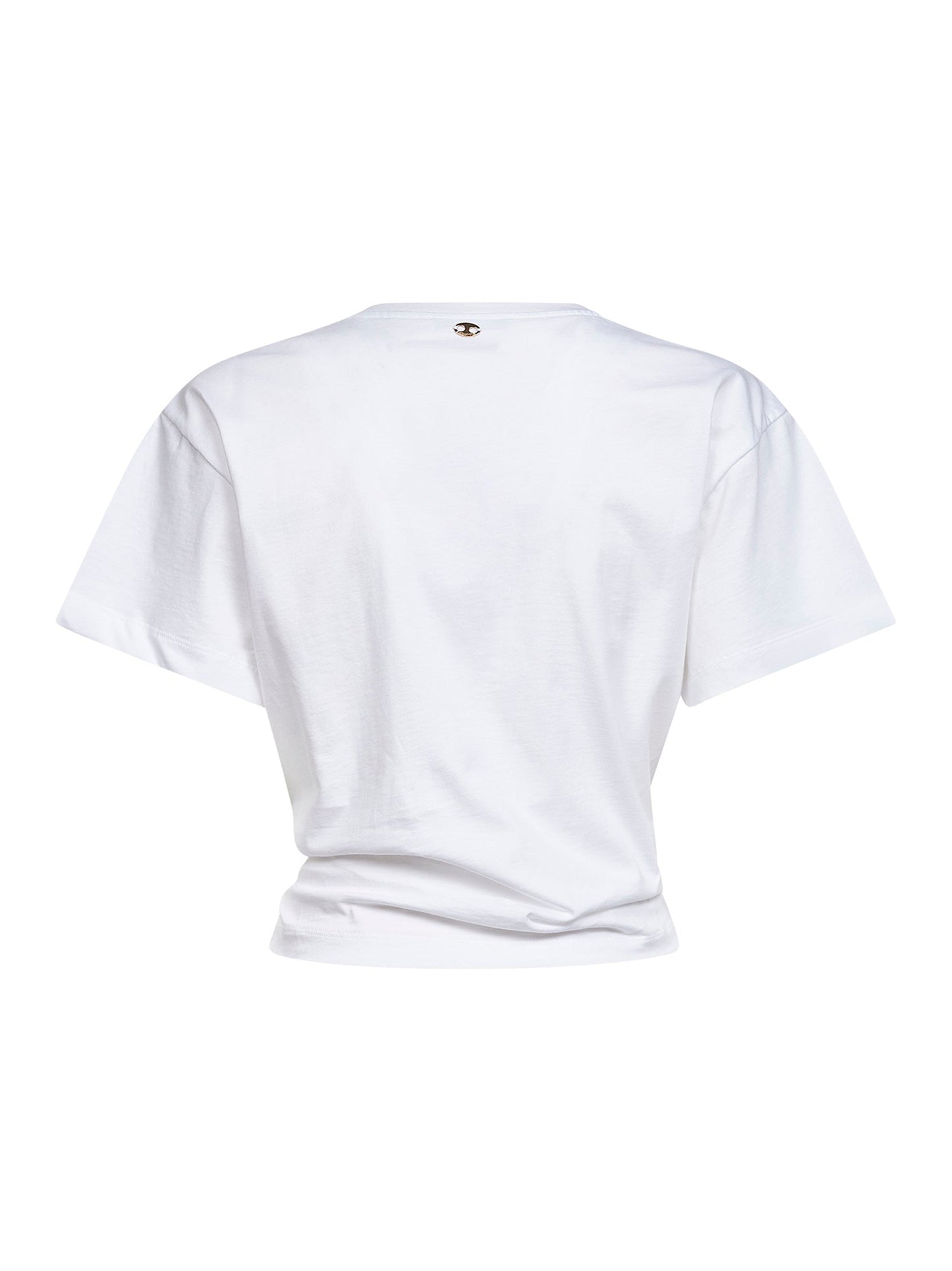Rabanne Women White Cotton Cropped T-Shirt With Piercing PACO RABANNE
