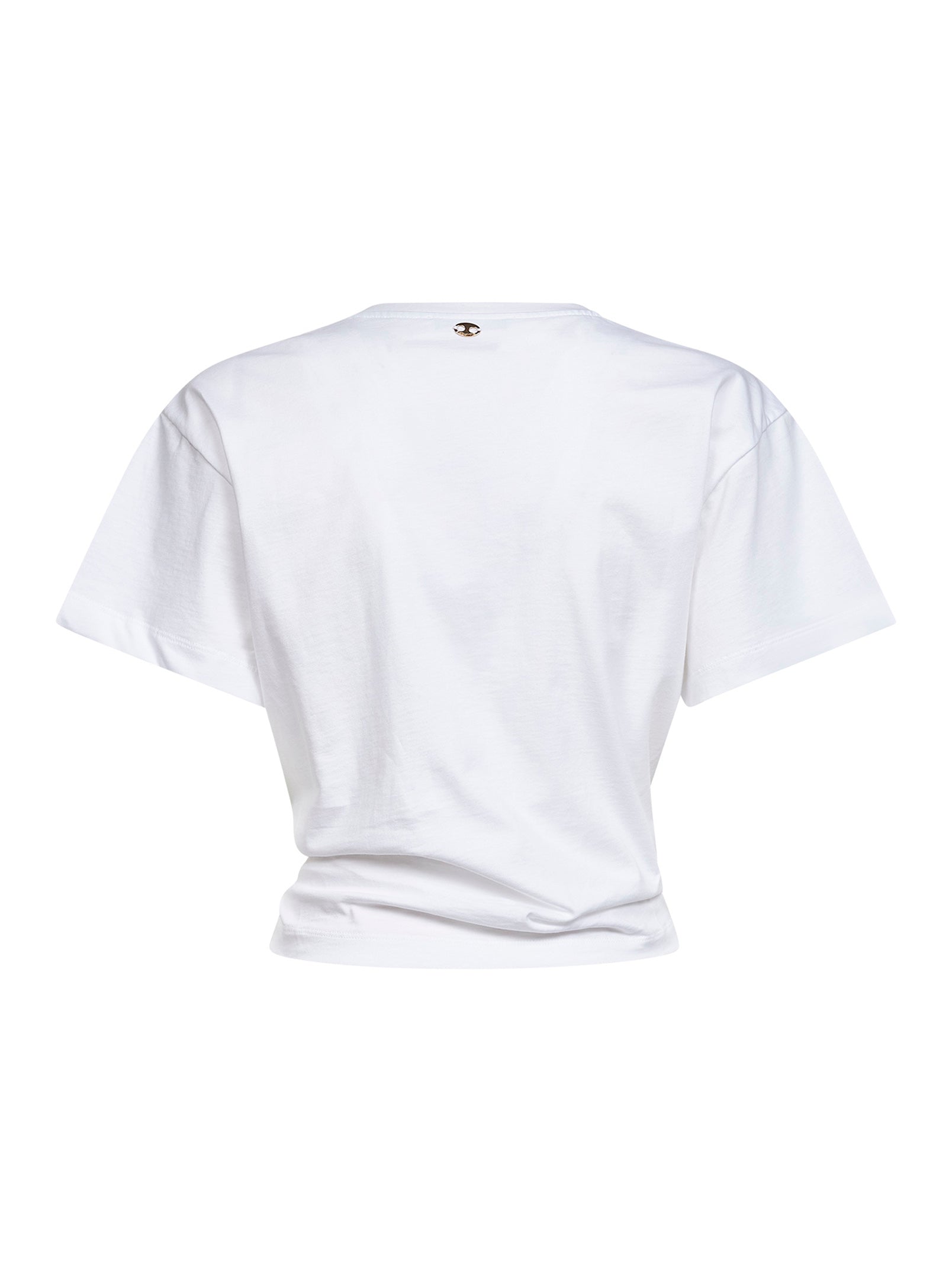 Rabanne Women White Cotton Cropped T-Shirt With Piercing PACO RABANNE