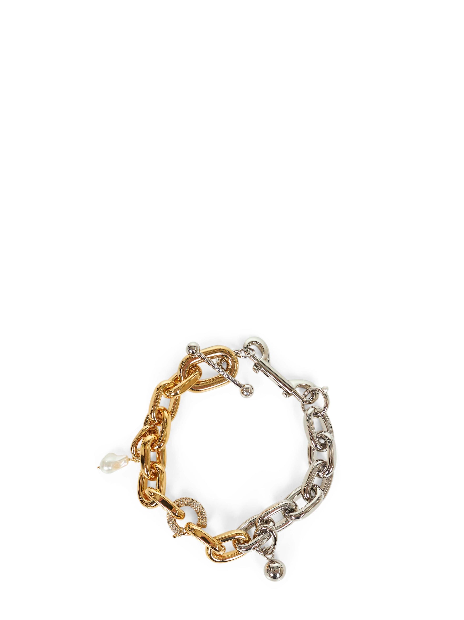 Rabanne Women Silver And Gold Two-Tone Xl Link Necklace With Punk Details PACO RABANNE