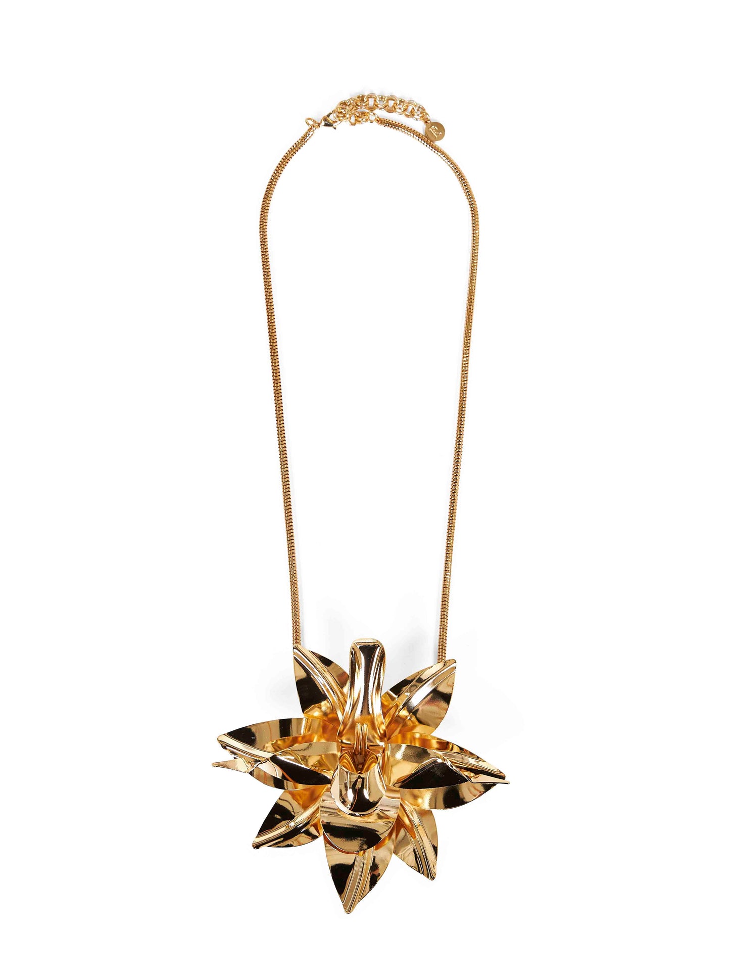 Rabanne Women Gold Metal Necklace With Oversized Flower PACO RABANNE