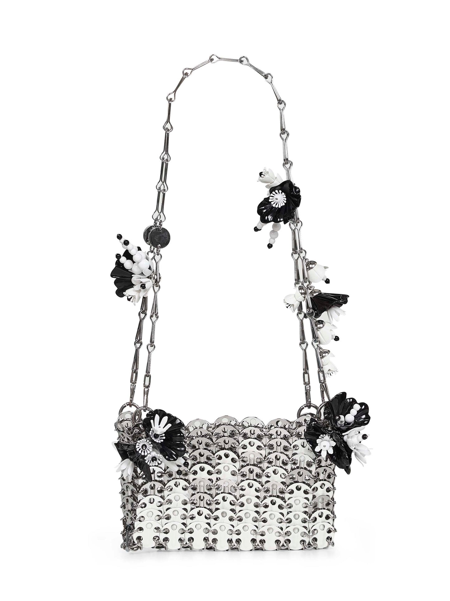 Rabanne Women Silver And White 1969 Nano Shoulder Bag PACO RABANNE