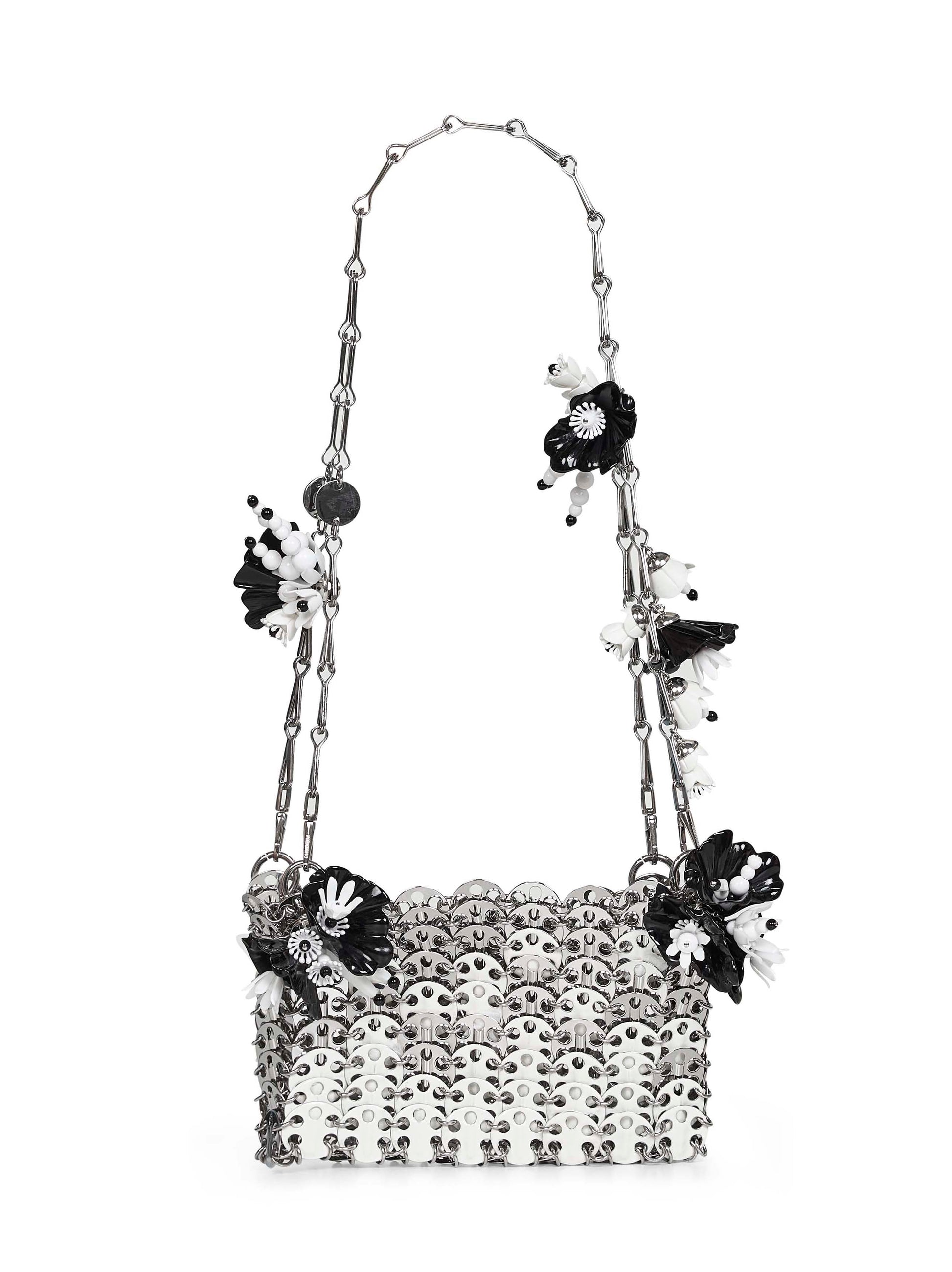 Rabanne Women Silver And White 1969 Nano Shoulder Bag PACO RABANNE