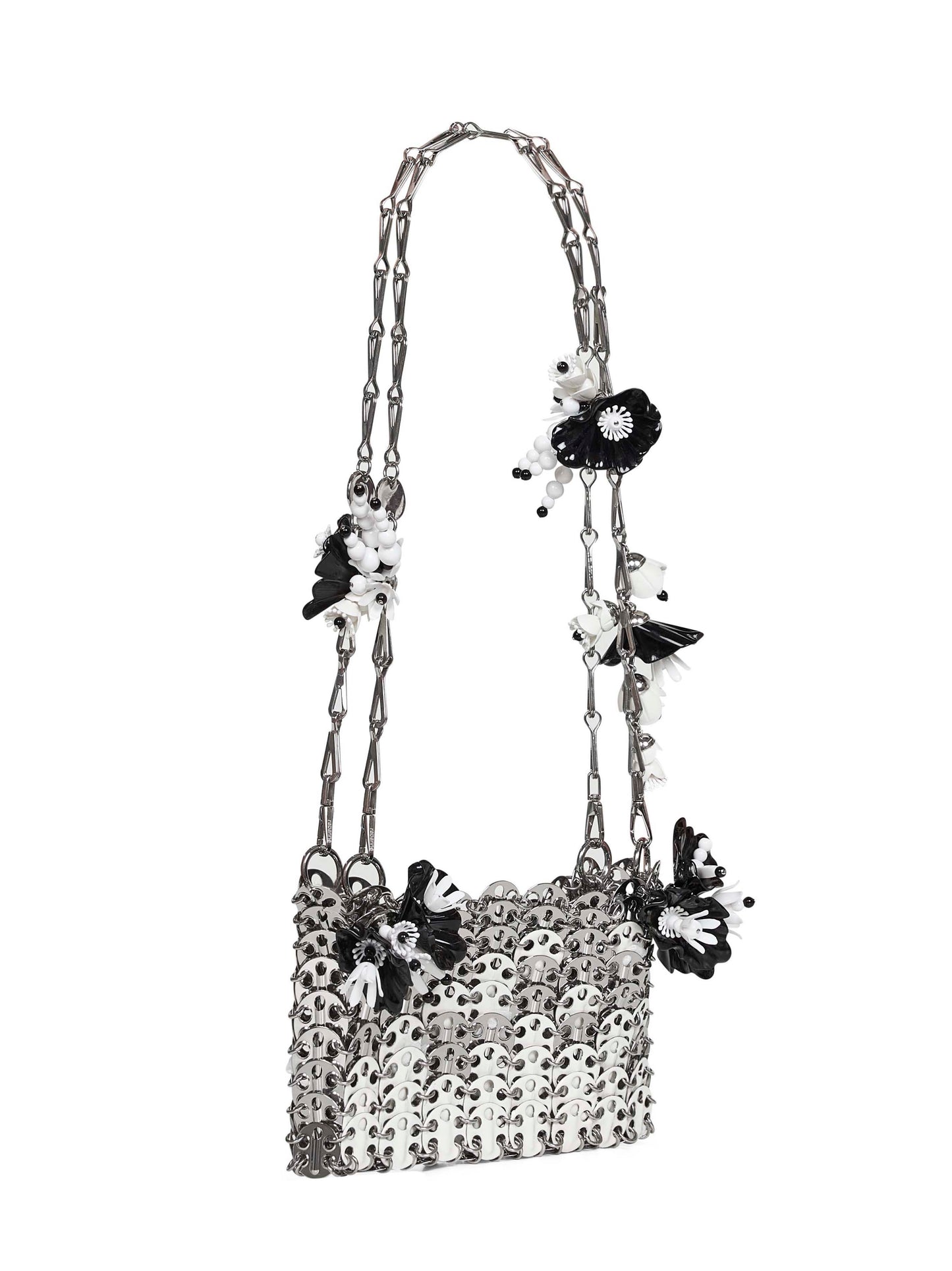 Rabanne Women Silver And White 1969 Nano Shoulder Bag PACO RABANNE