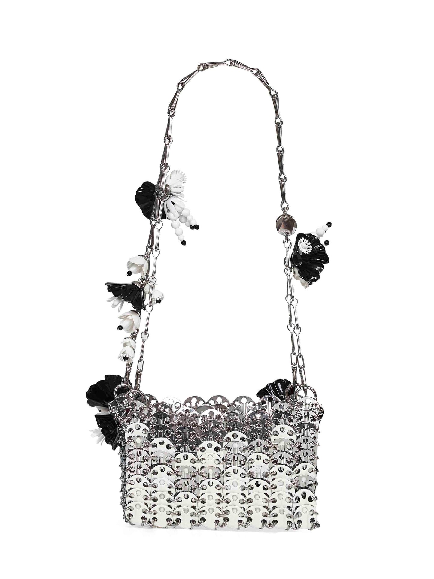 Rabanne Women Silver And White 1969 Nano Shoulder Bag PACO RABANNE