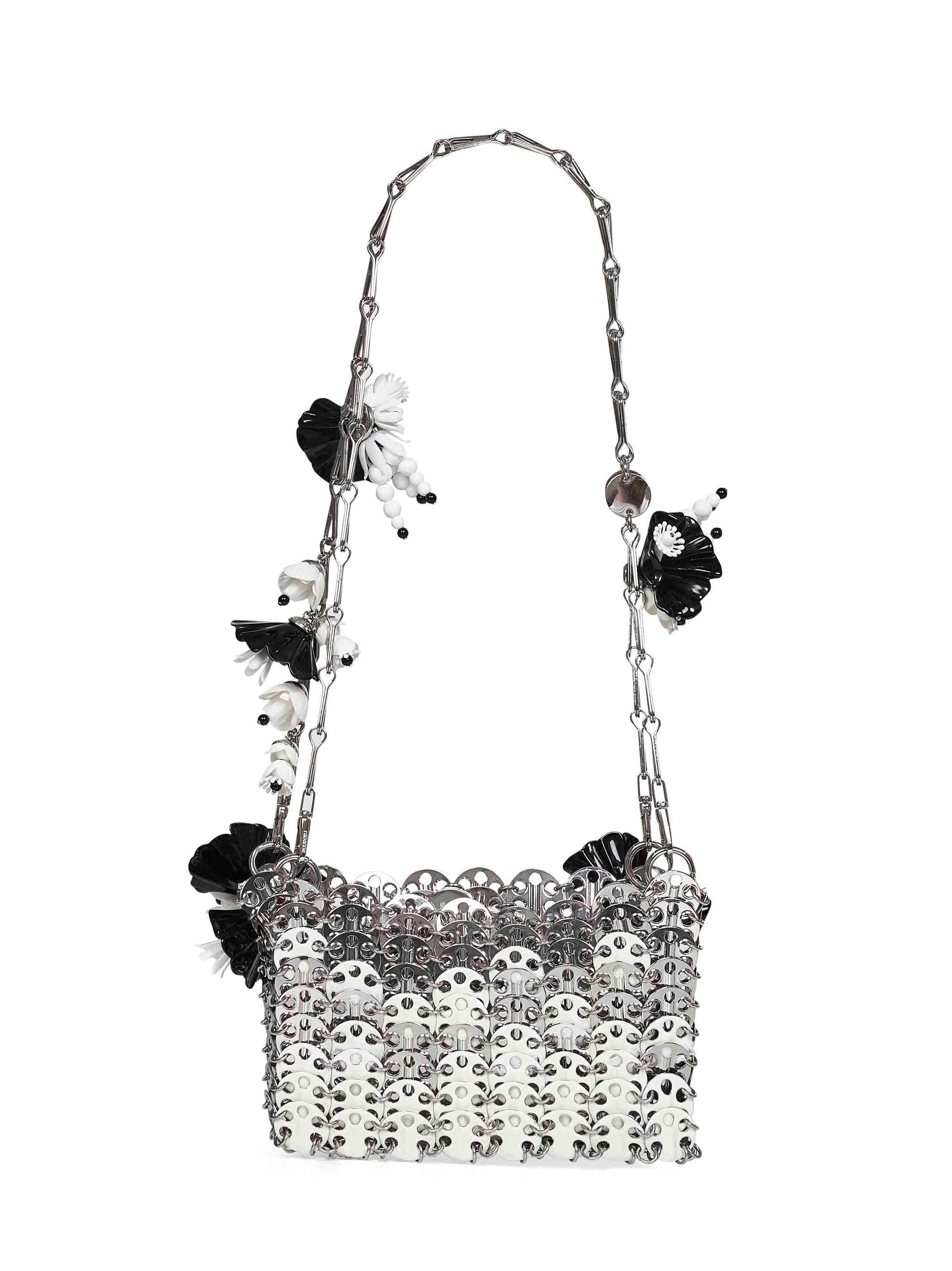 Rabanne Women Silver And White 1969 Nano Shoulder Bag PACO RABANNE