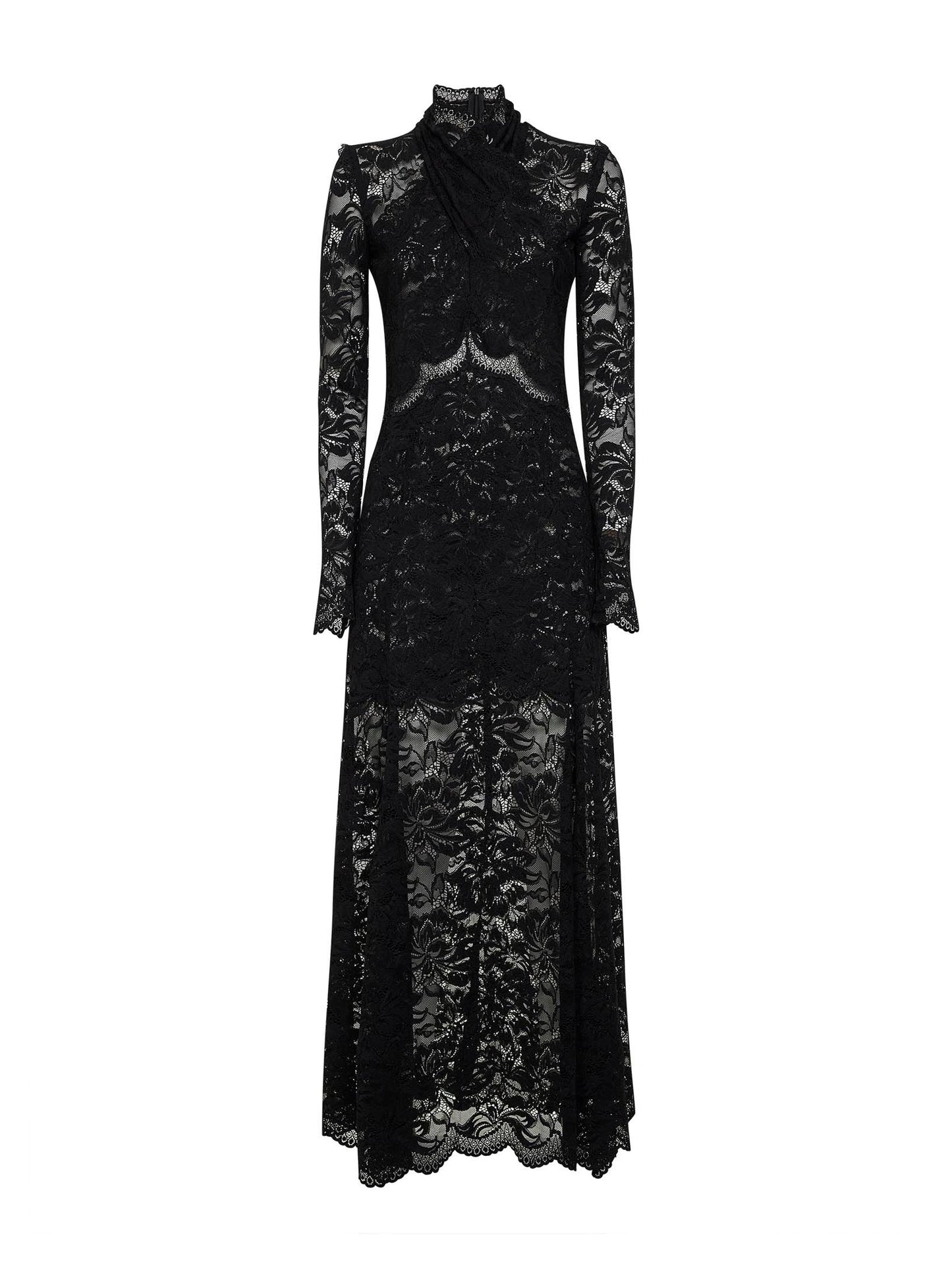 Rabanne Women Black Lace Long Dress PACO RABANNE