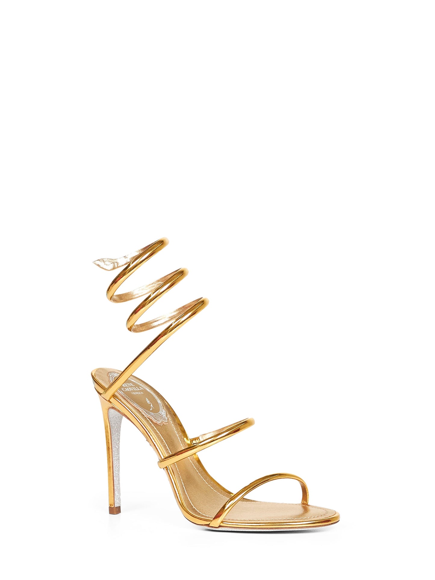 Rene Caovilla Women Metallic Gold Cleo 105 Sandals RENE CAOVILLA