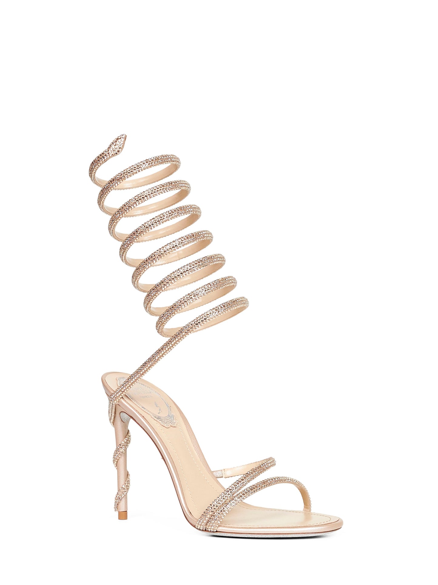 Rene Caovilla Women Beige Margot 105 Jeweled Sandals RENE CAOVILLA