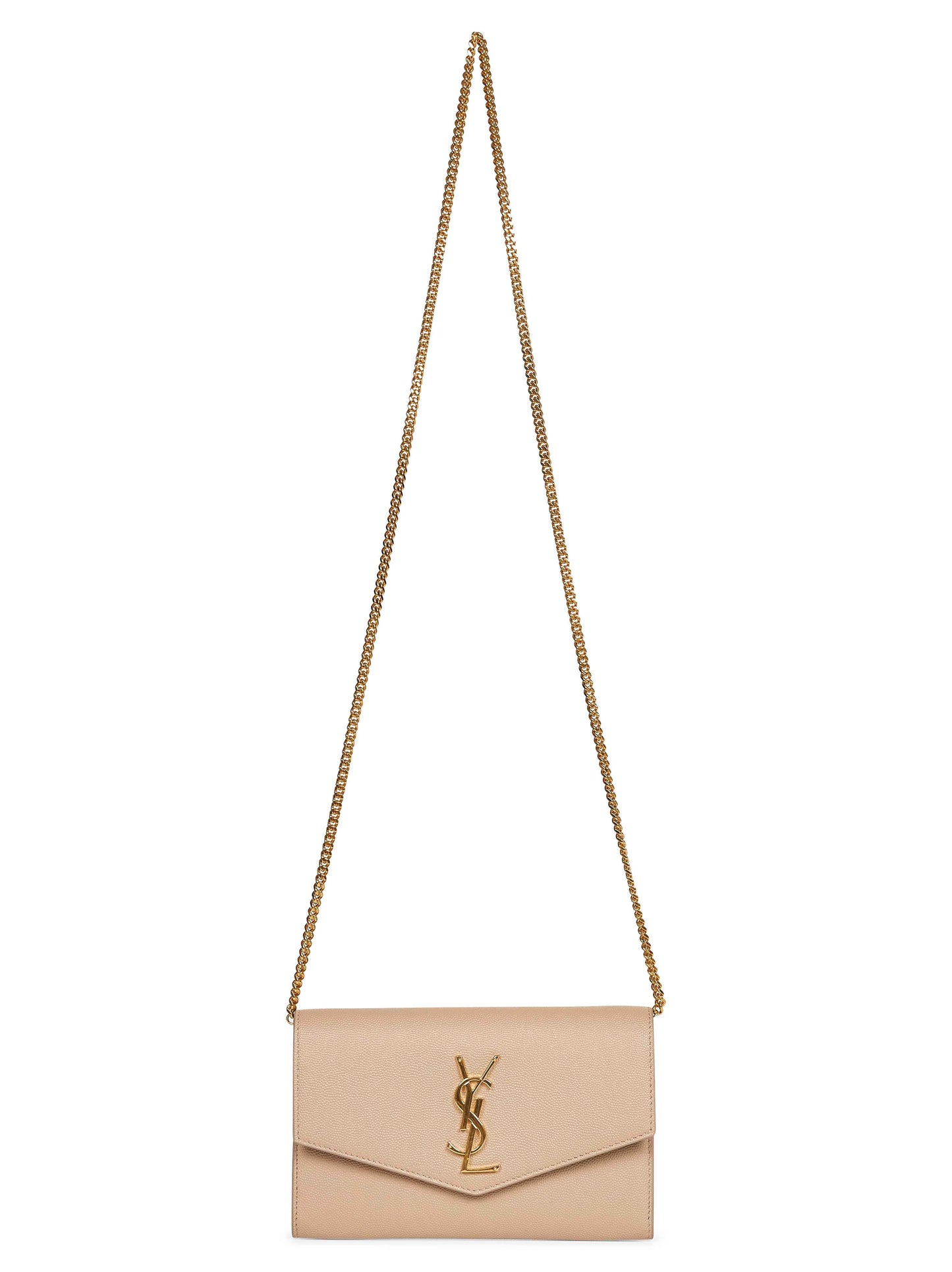 Saint Laurent Women Dark Beige Uptown Chain Wallet SAINT LAURENT