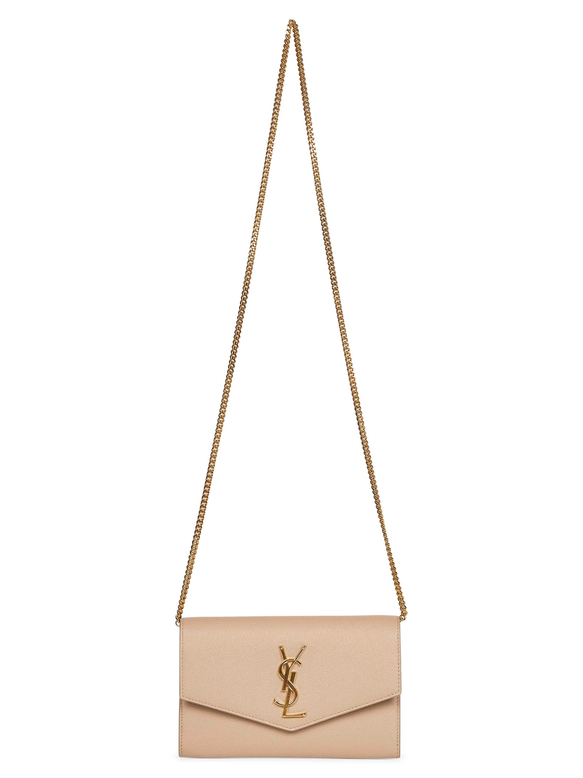Saint Laurent Women Dark Beige Uptown Chain Wallet SAINT LAURENT
