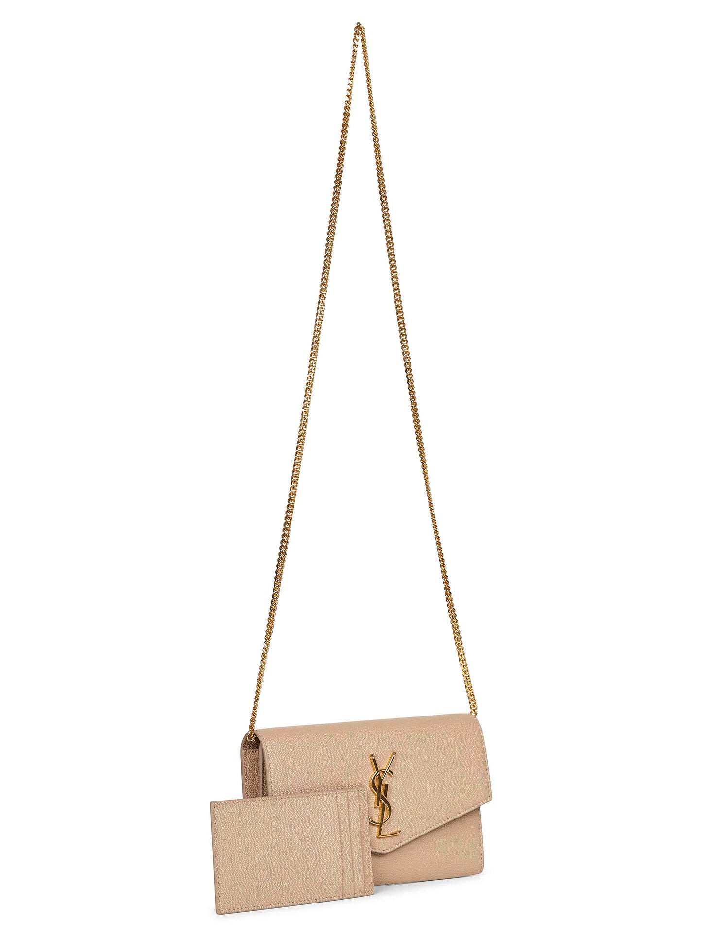 Saint Laurent Women Dark Beige Uptown Chain Wallet SAINT LAURENT