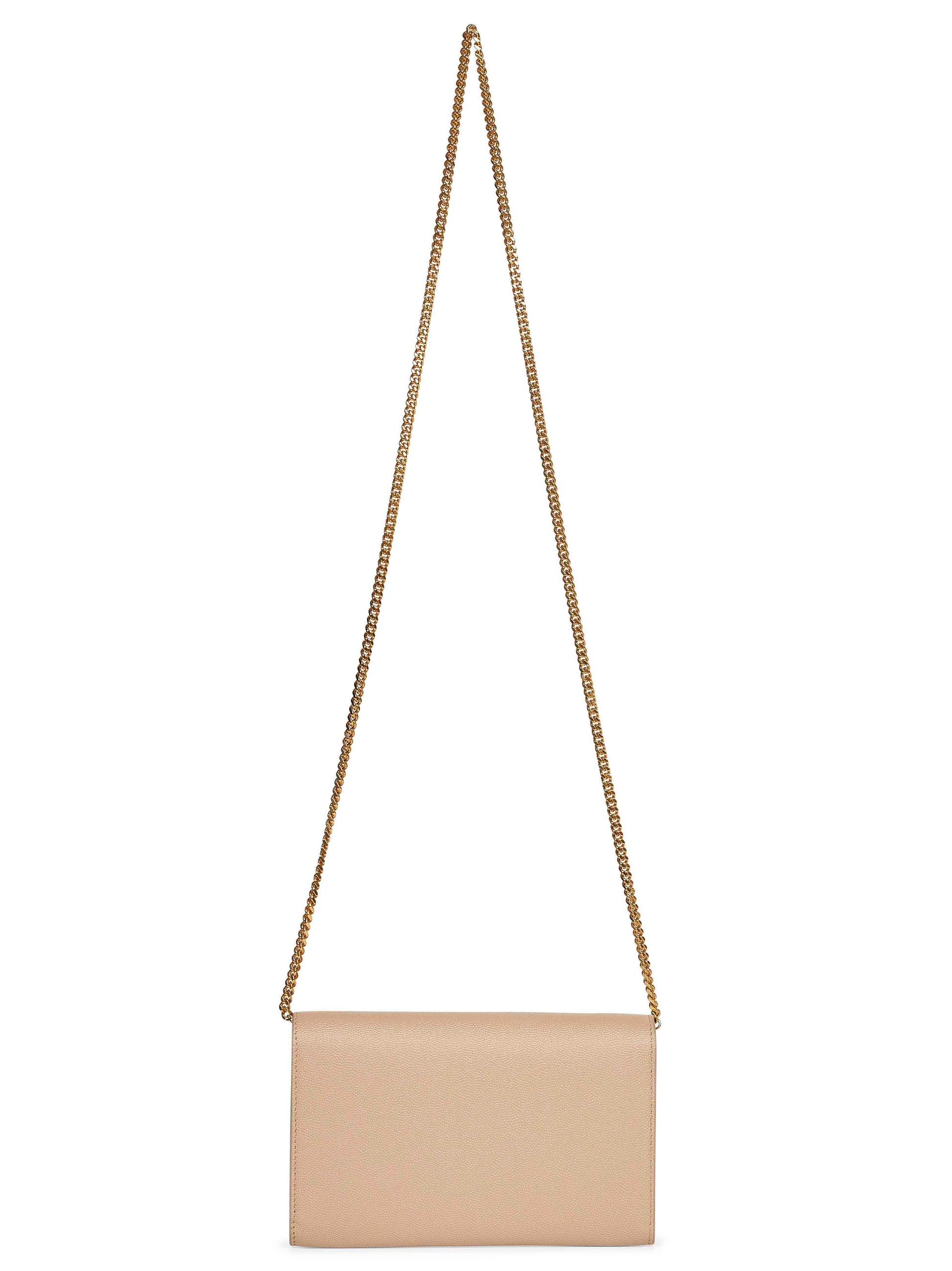 Saint Laurent Women Dark Beige Uptown Chain Wallet SAINT LAURENT
