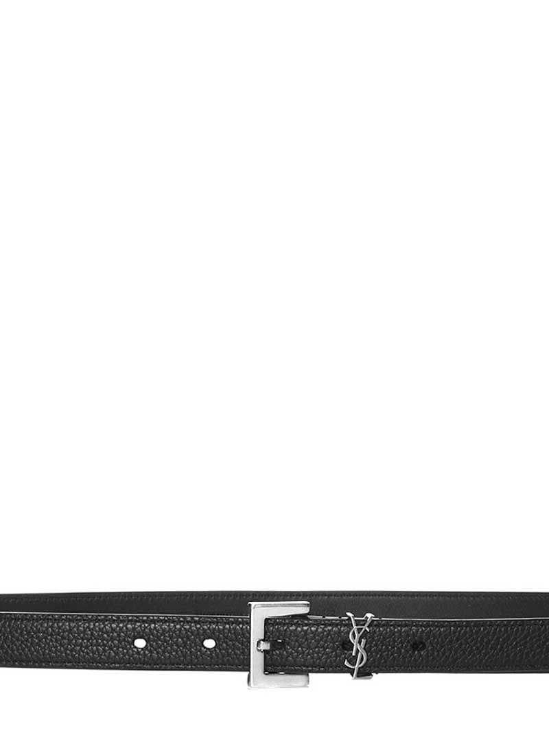 Saint Laurent Men Ysl Logo Leather Belt SAINT LAURENT
