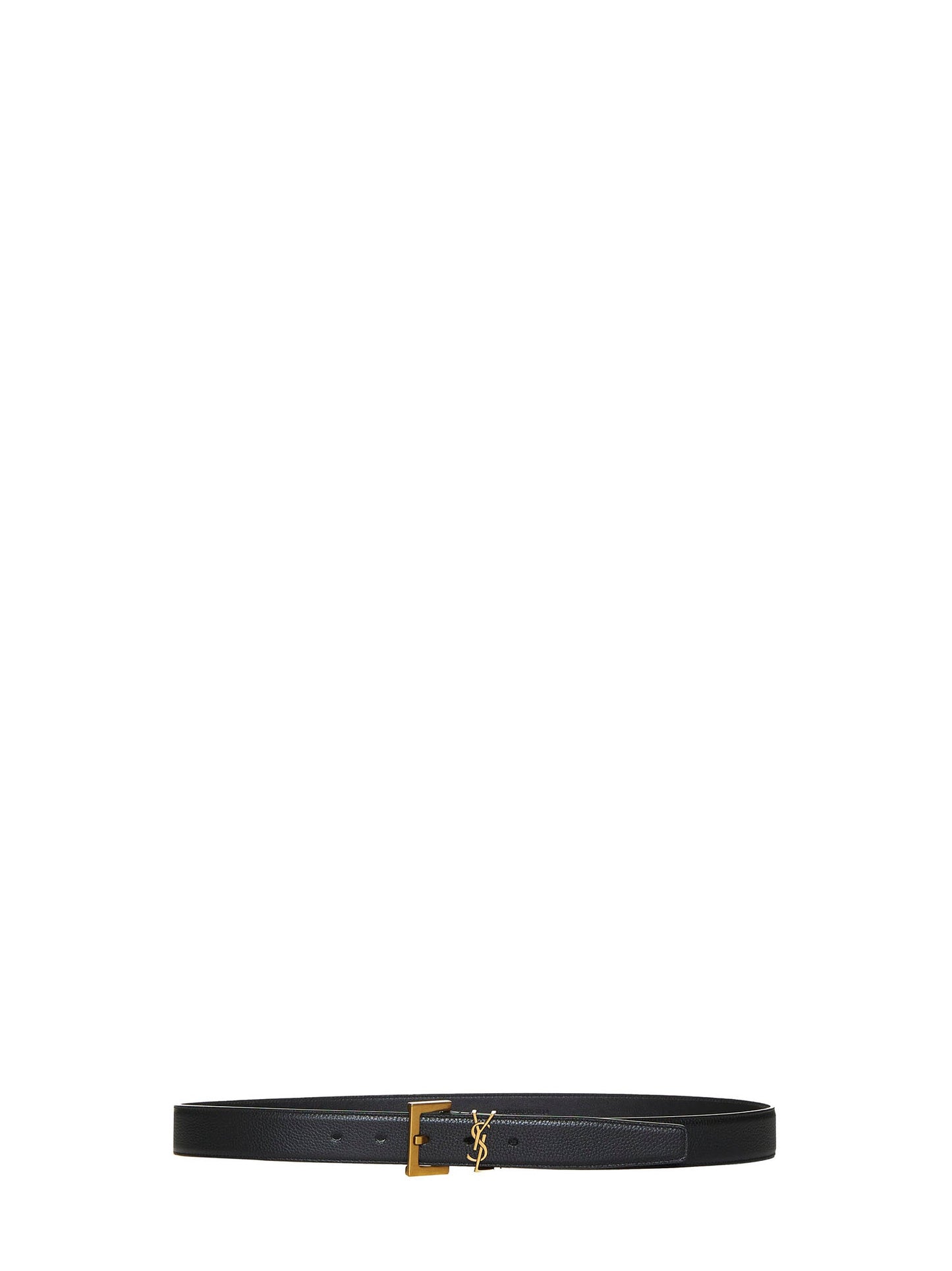 Saint Laurent Men Cassandre Belt With Square Buckle In Smooth Leather SAINT LAURENT