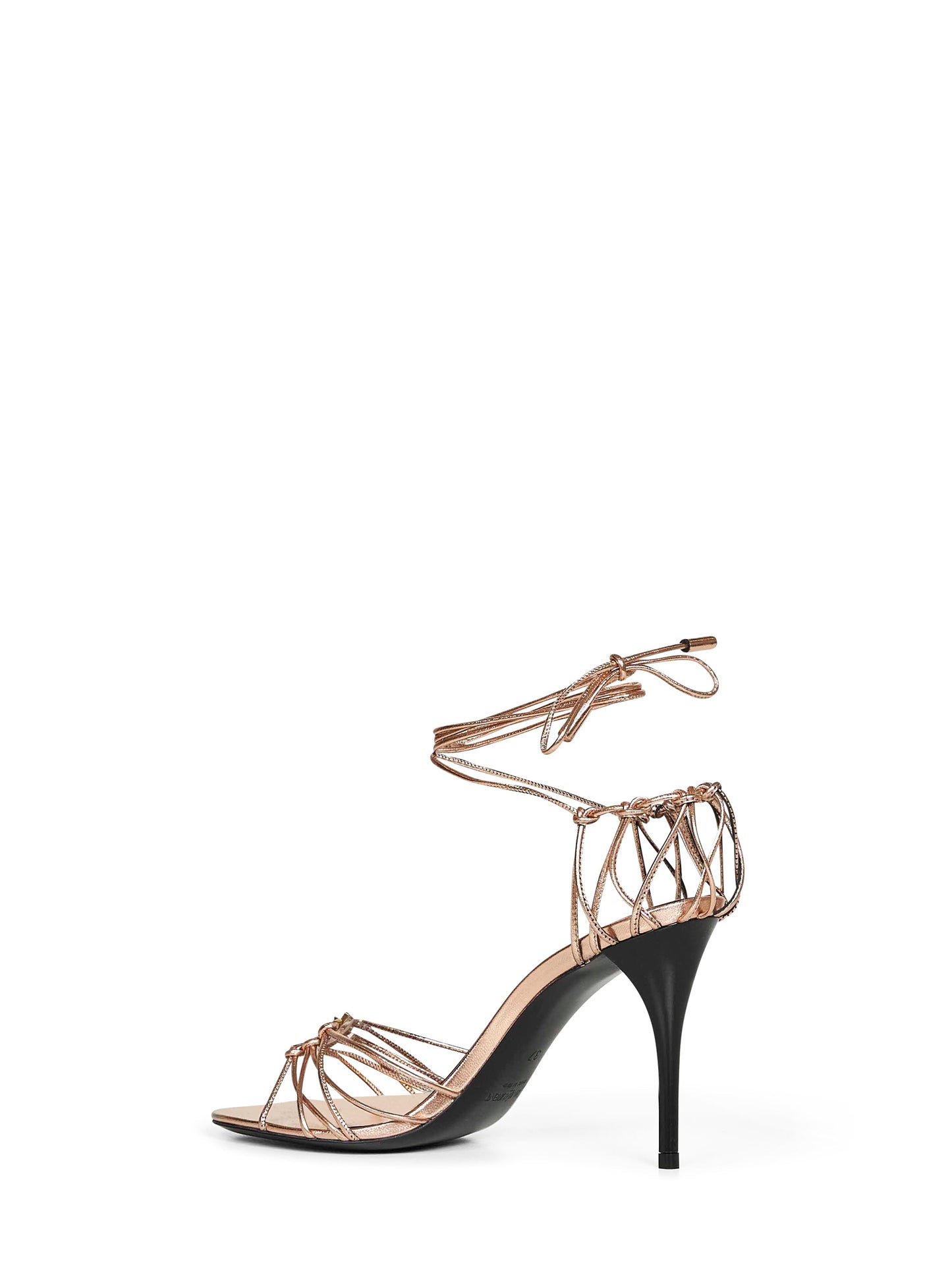 Saint Laurent Women Nude Metallic Nappa Leather Babylone Sandals SAINT LAURENT