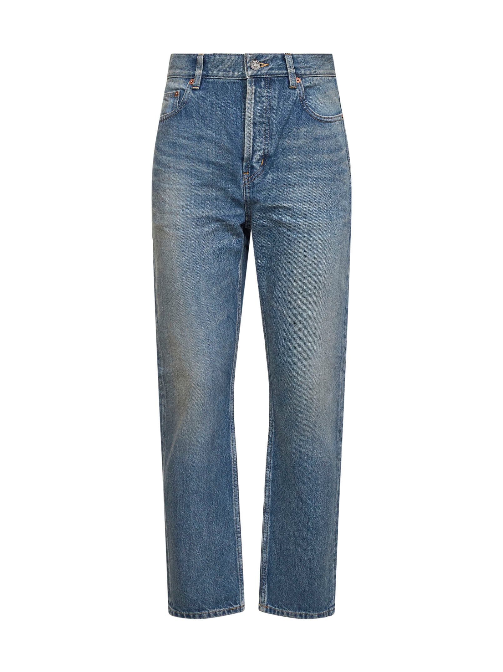 Saint Laurent Women Medium Blue Denim 90S Ankle-Length Jeans SAINT LAURENT