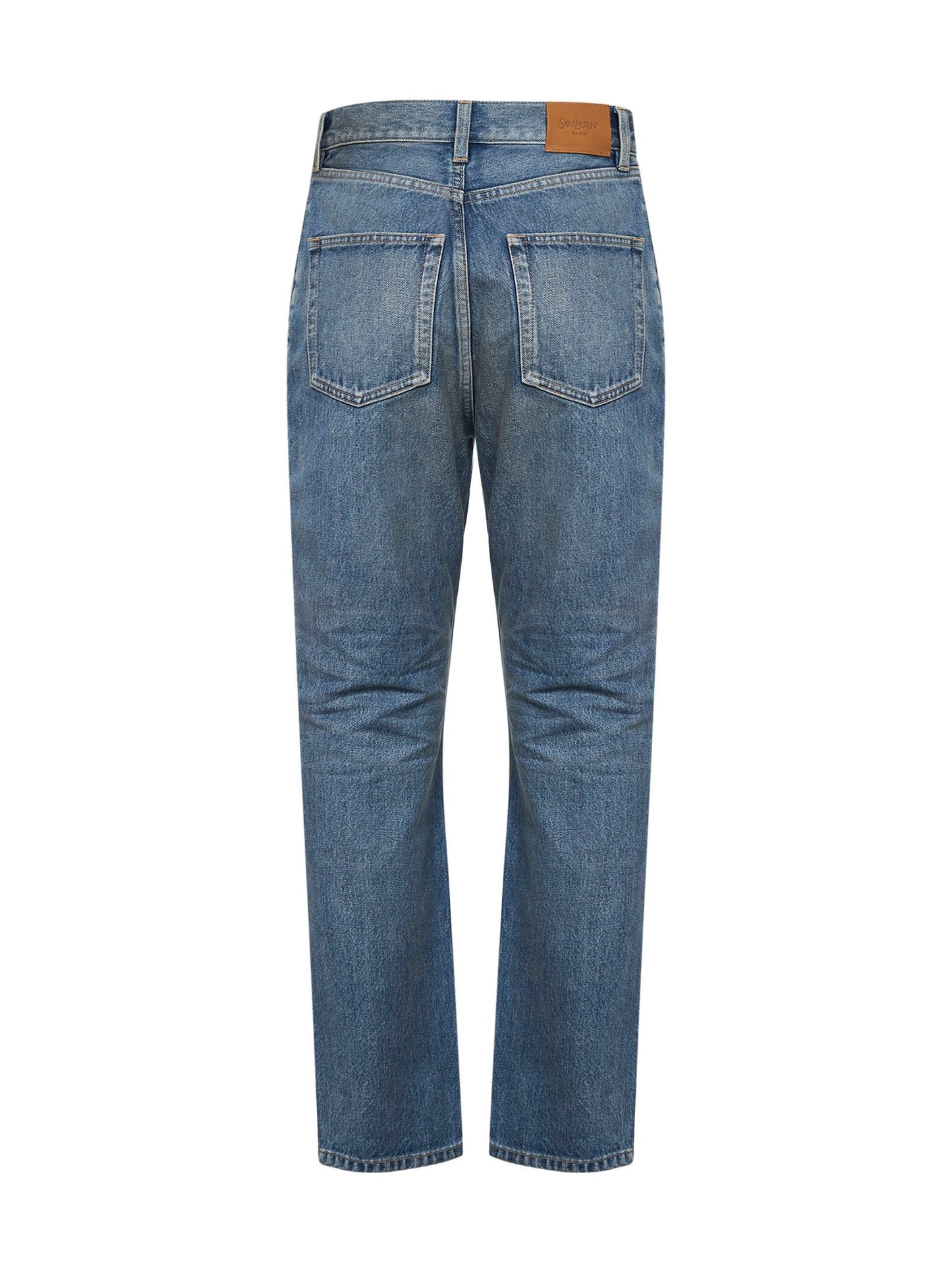 Saint Laurent Women Medium Blue Denim 90S Ankle-Length Jeans SAINT LAURENT