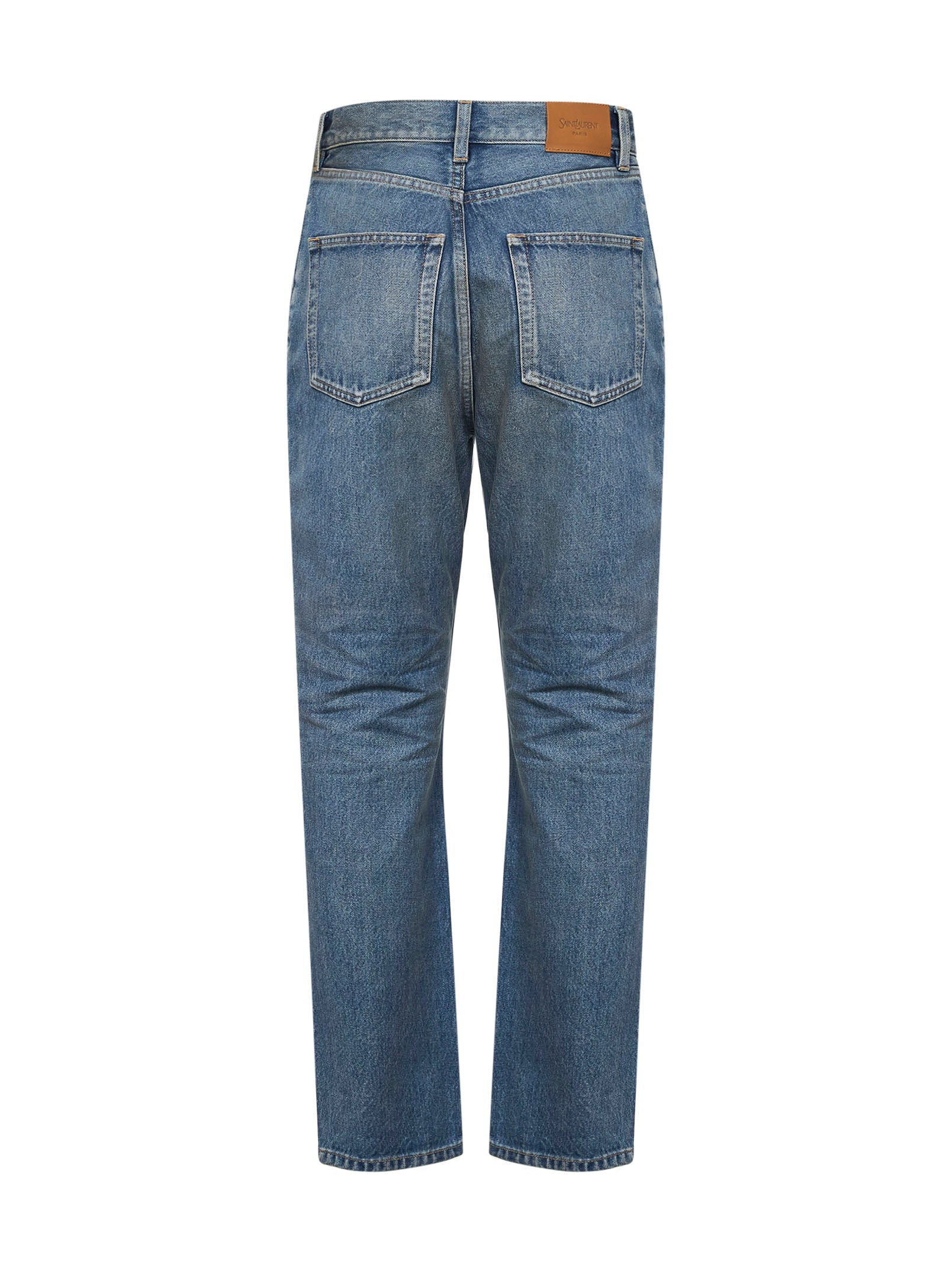 Saint Laurent Women Medium Blue Denim 90S Ankle-Length Jeans SAINT LAURENT