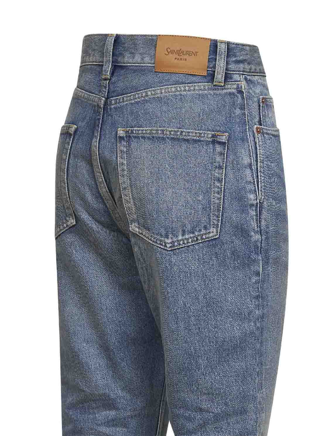 Saint Laurent Women Medium Blue Denim 90S Ankle-Length Jeans SAINT LAURENT
