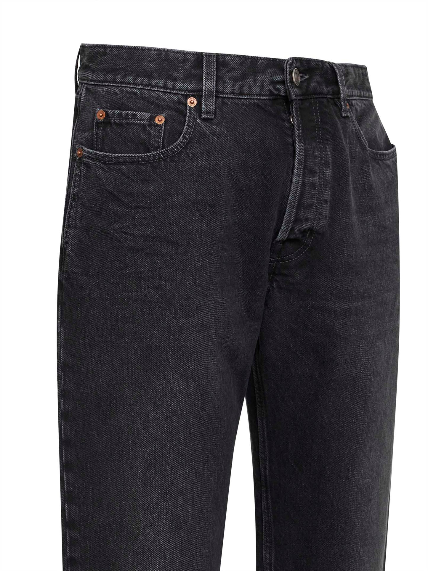 Saint Laurent Men Black Denim Mick Straight-Leg Jeans SAINT LAURENT