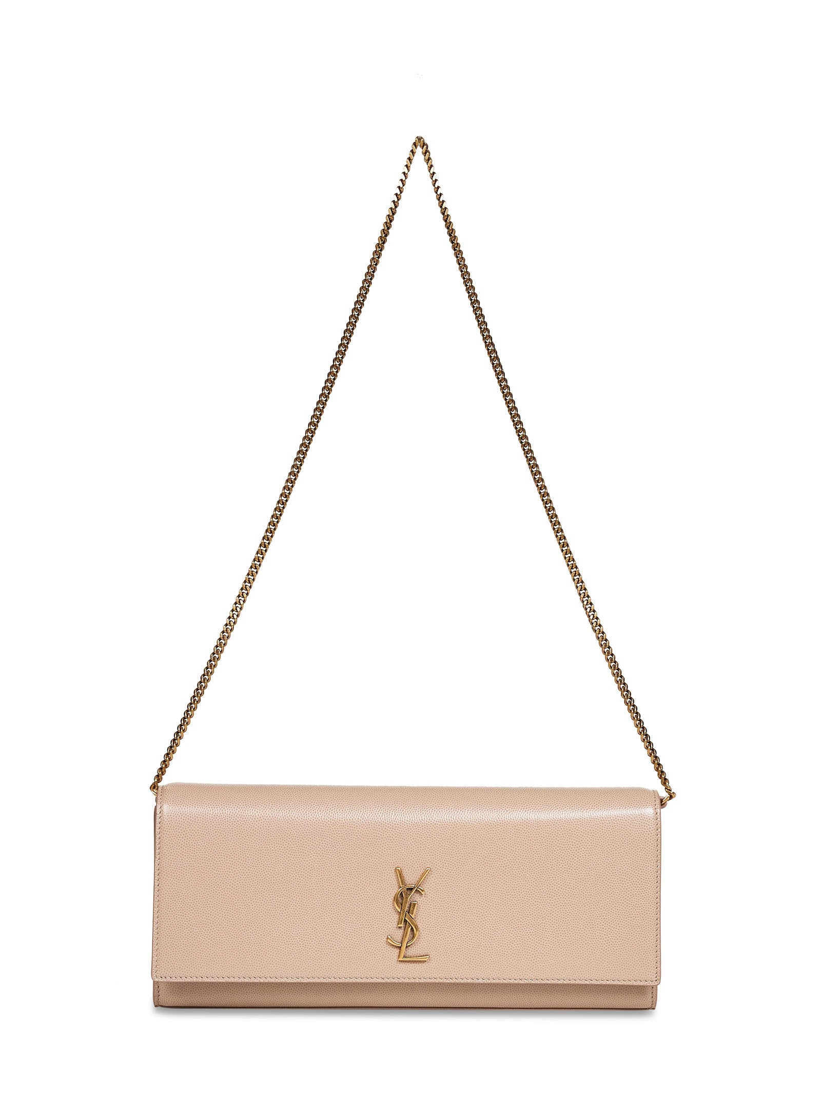 Saint Laurent Women Dark Beige Kate Clutch With Shoulder Strap SAINT LAURENT