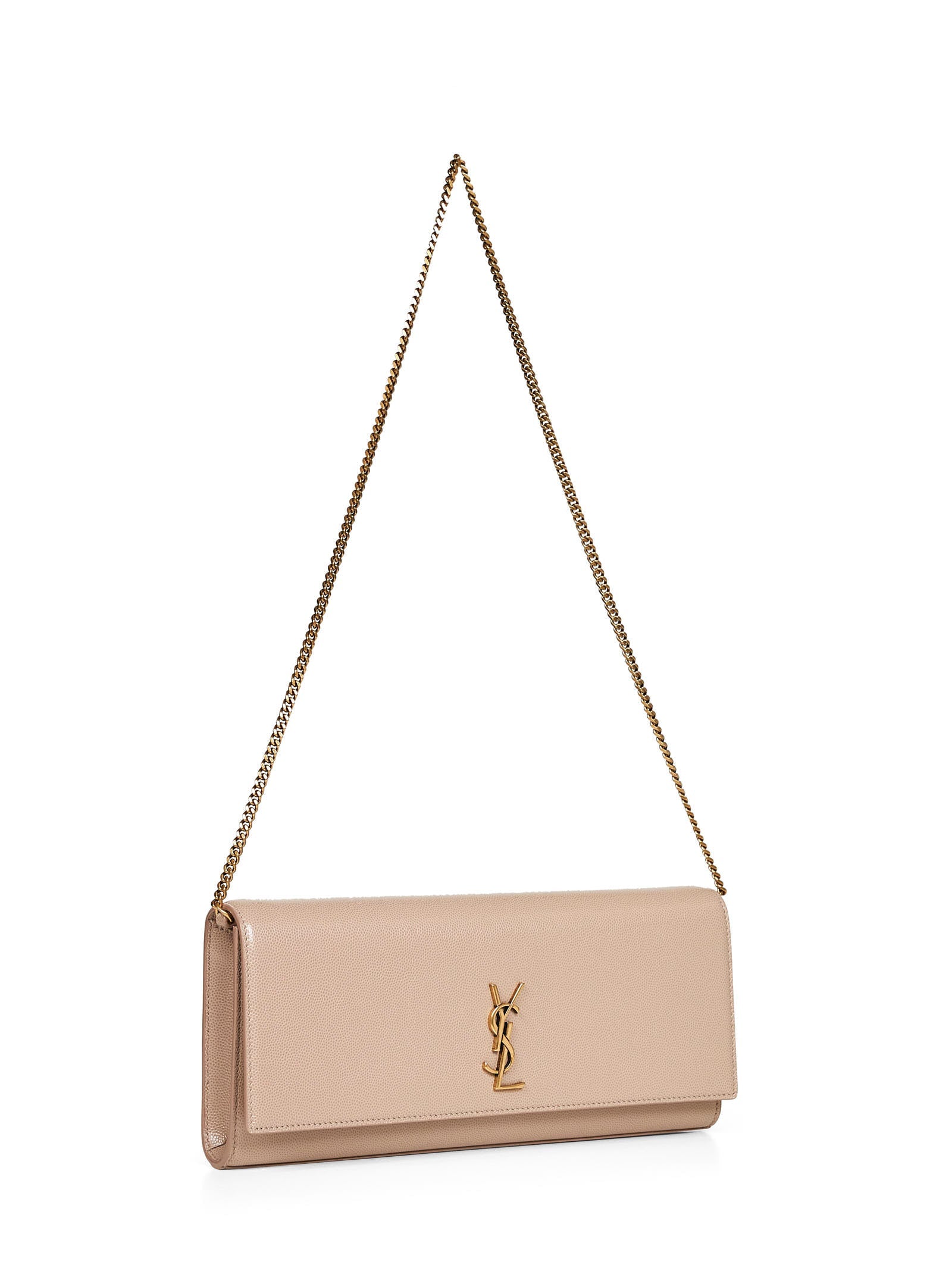 Saint Laurent Women Dark Beige Kate Clutch With Shoulder Strap SAINT LAURENT