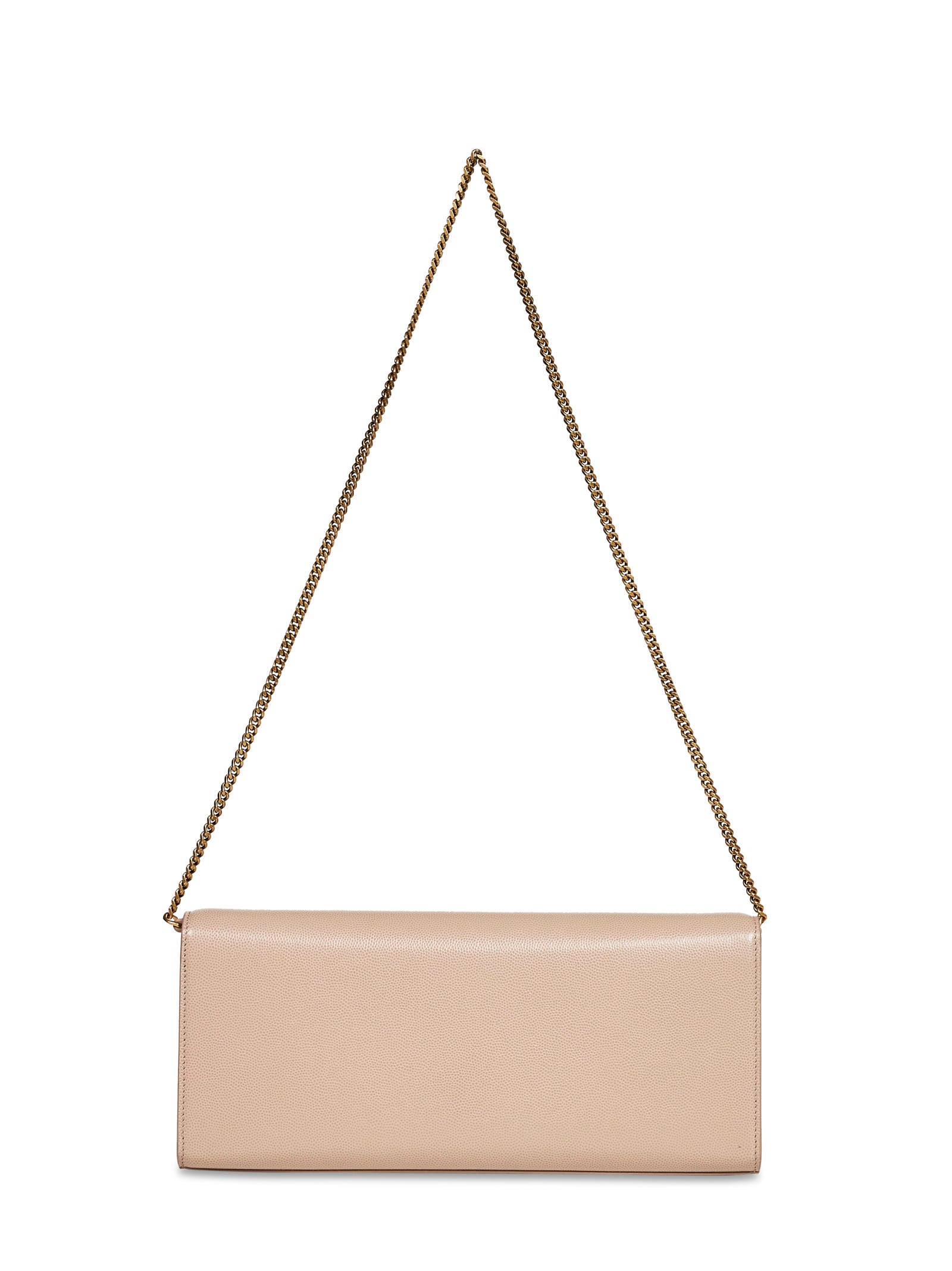 Saint Laurent Women Dark Beige Kate Clutch With Shoulder Strap SAINT LAURENT