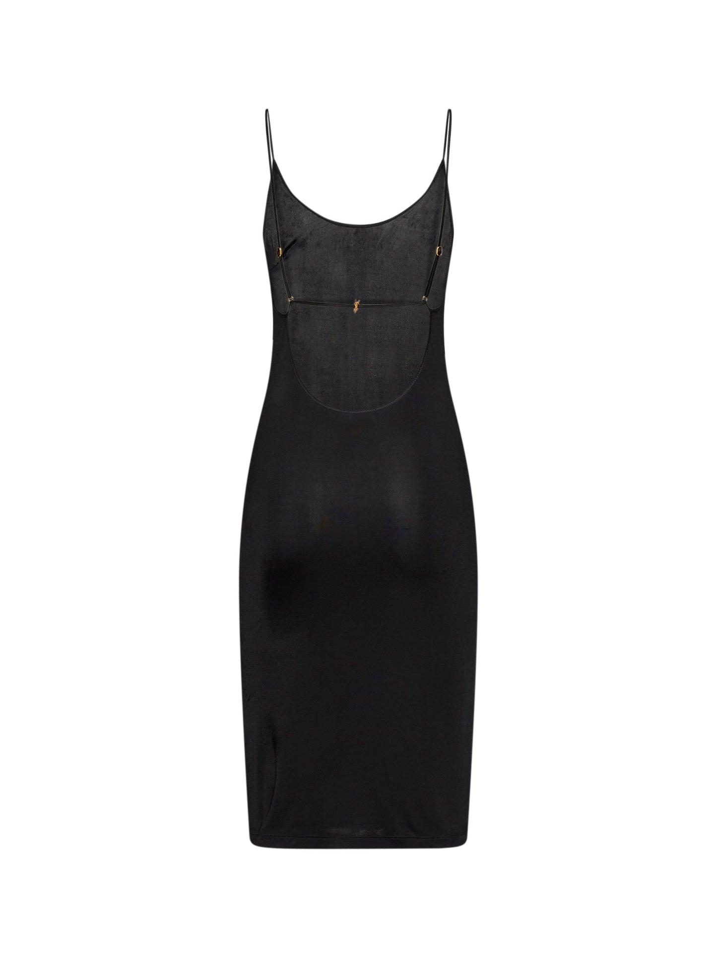 Saint Laurent Women Black Jersey Cassandre Open Back Dress SAINT LAURENT
