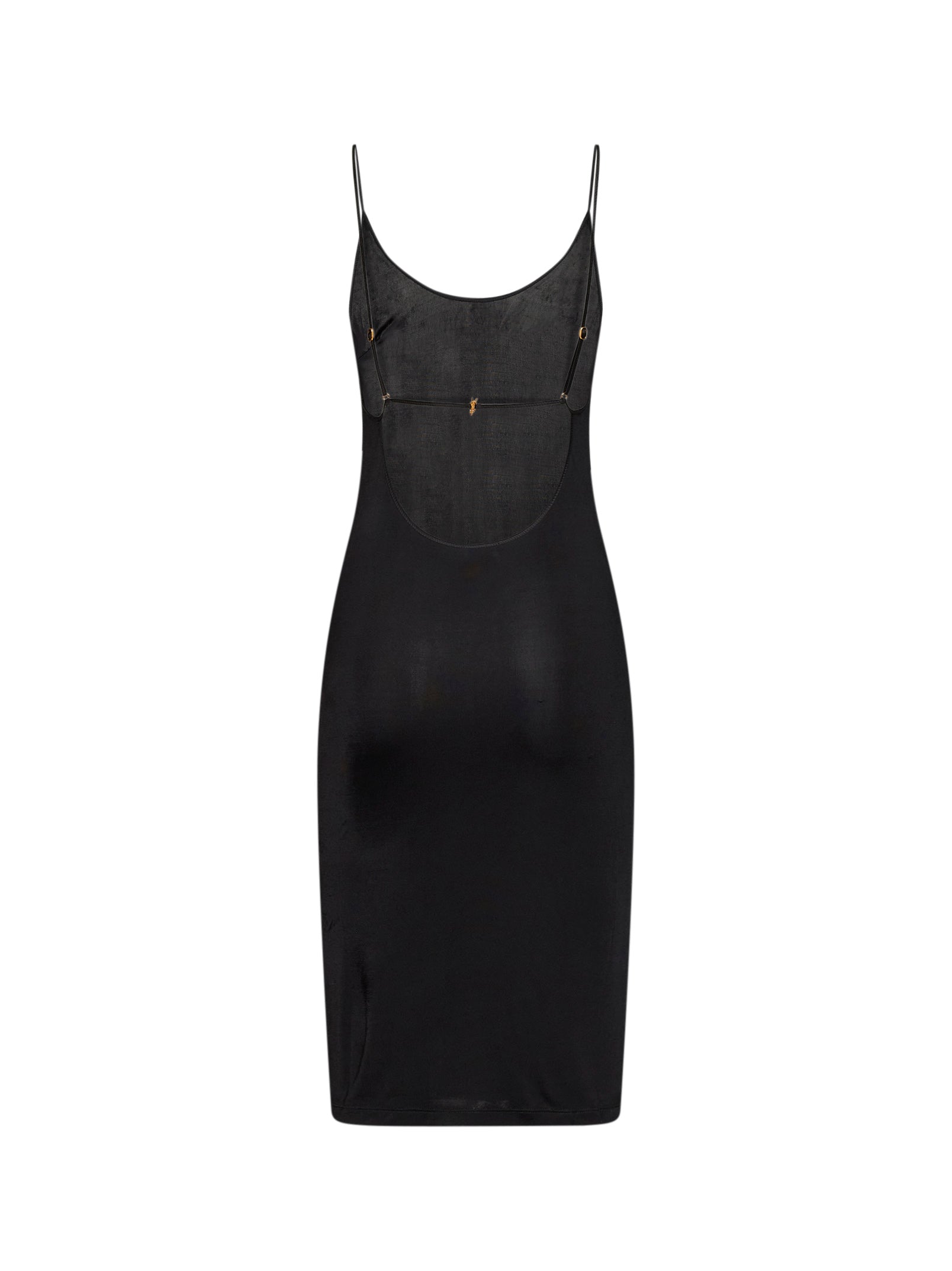 Saint Laurent Women Black Jersey Cassandre Open Back Dress SAINT LAURENT