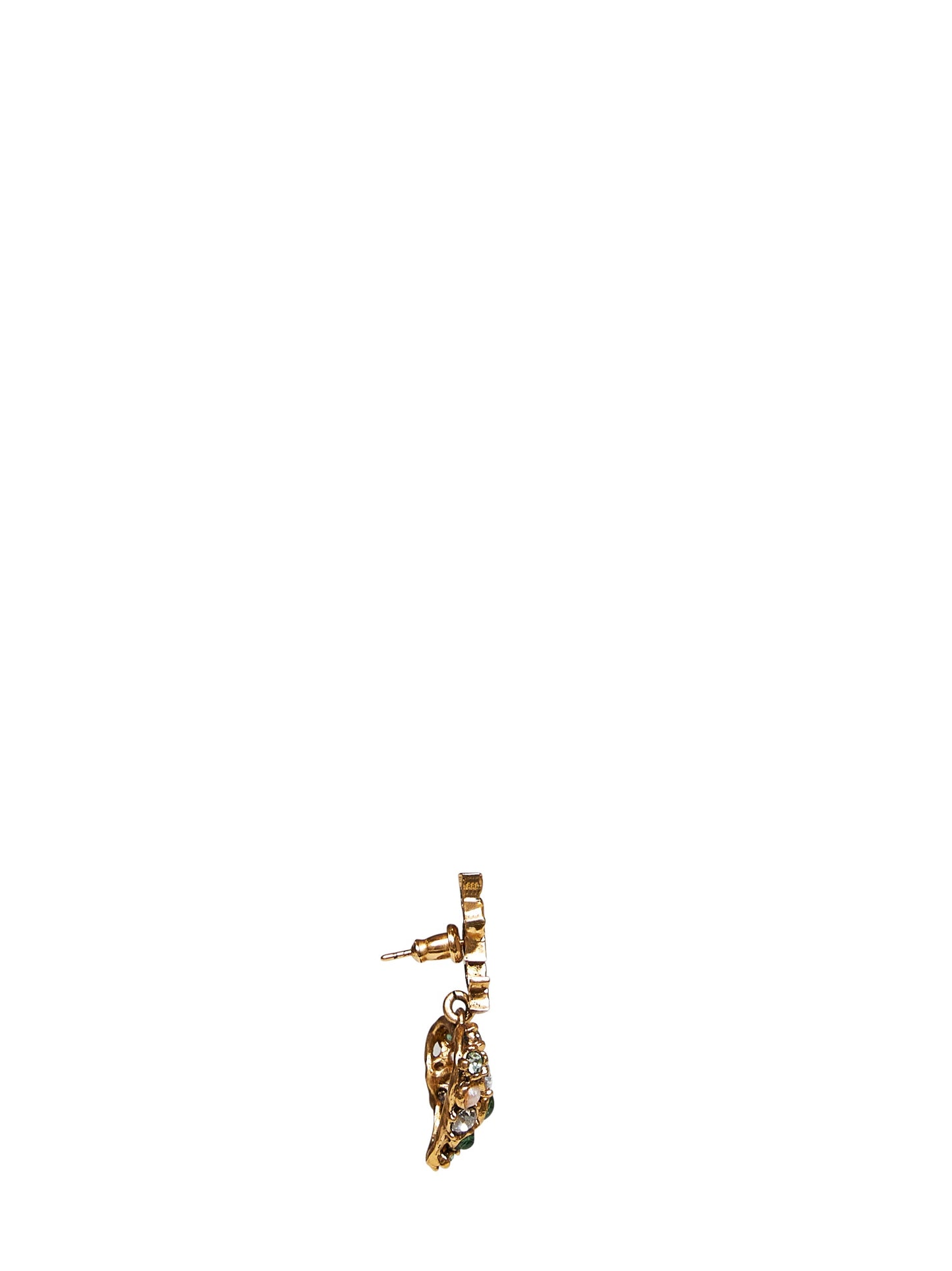 Saint Laurent Women Cassandre Crystal-Embellished Heart Earrings SAINT LAURENT