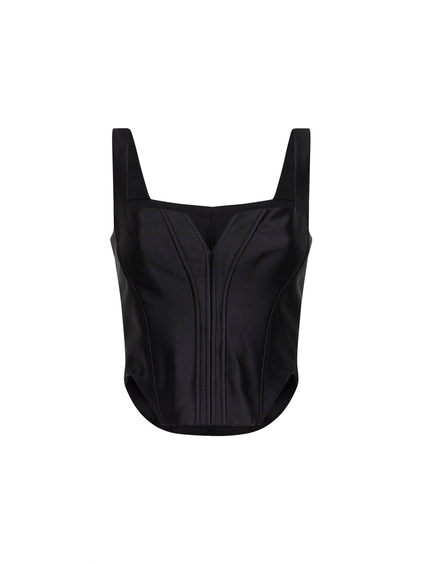 Self Portrait Women Black Taffeta Corset Top SELF-PORTRAIT