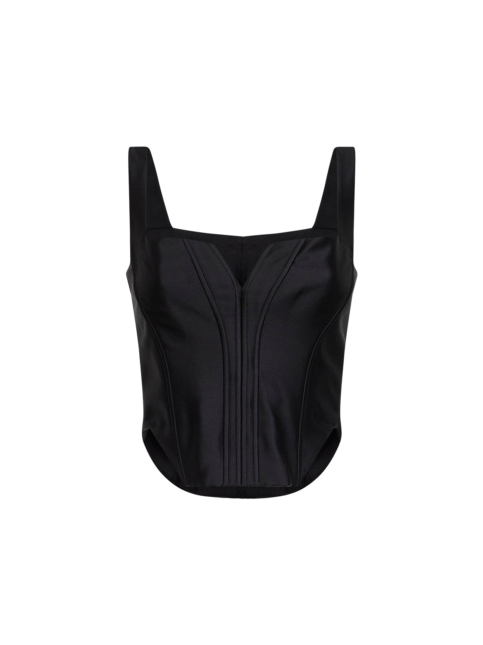 Self Portrait Women Black Taffeta Corset Top SELF-PORTRAIT