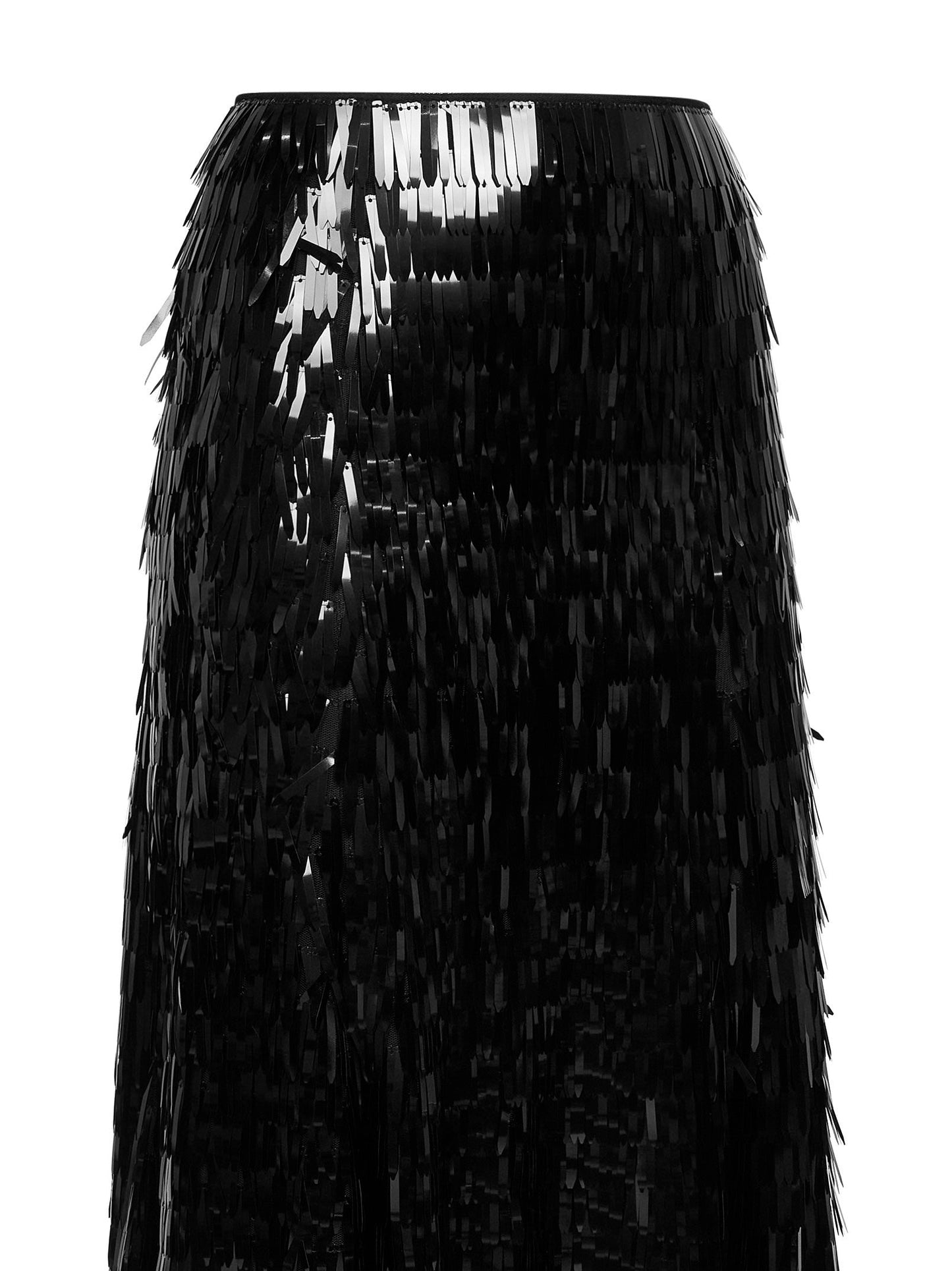 Self Portrait Women Black Sequin Midi Skirt SELF-PORTRAIT