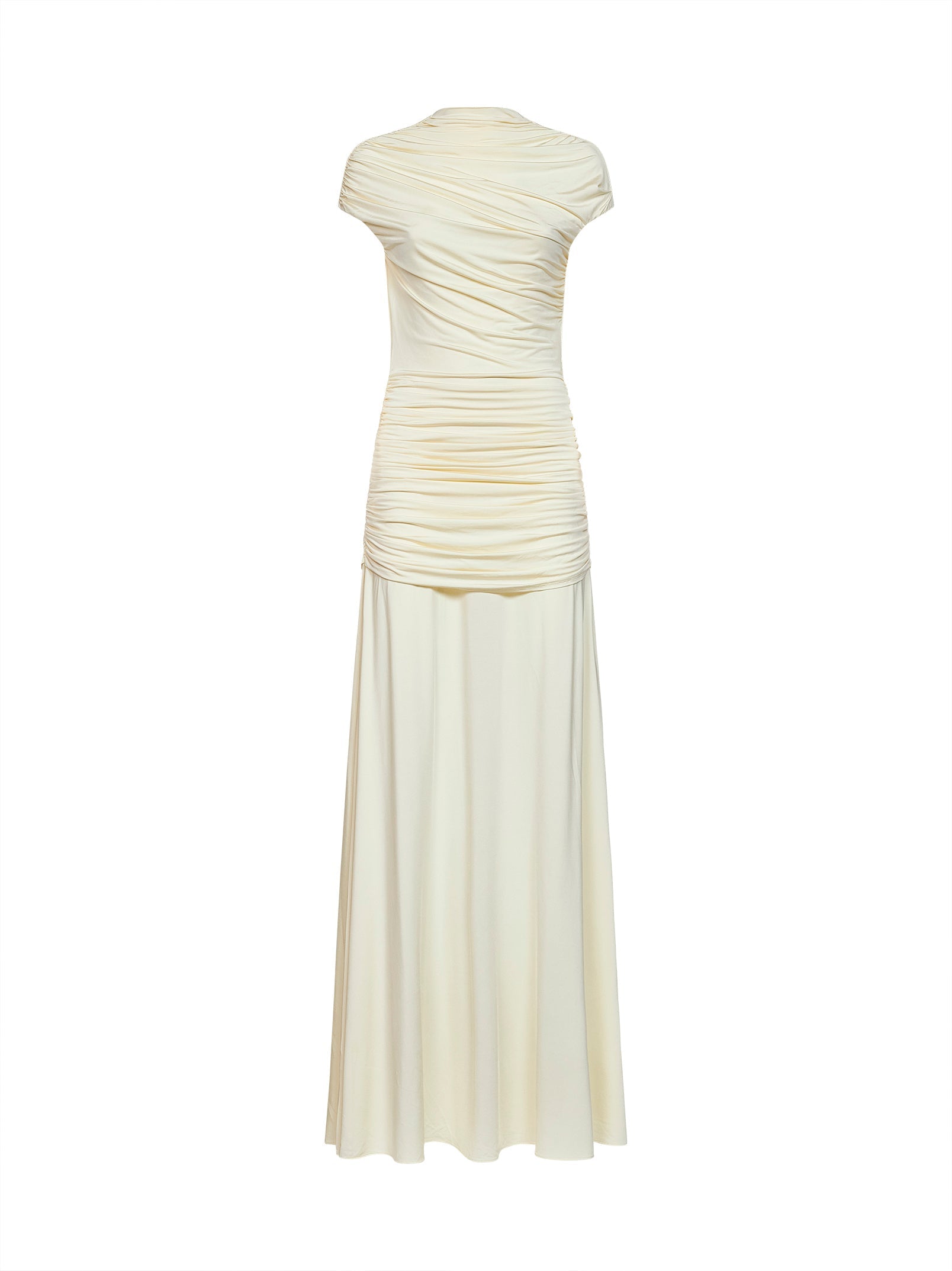 Self Portrait Women Yellow Draped Jersey Maxi Dress SELF-PORTRAIT
