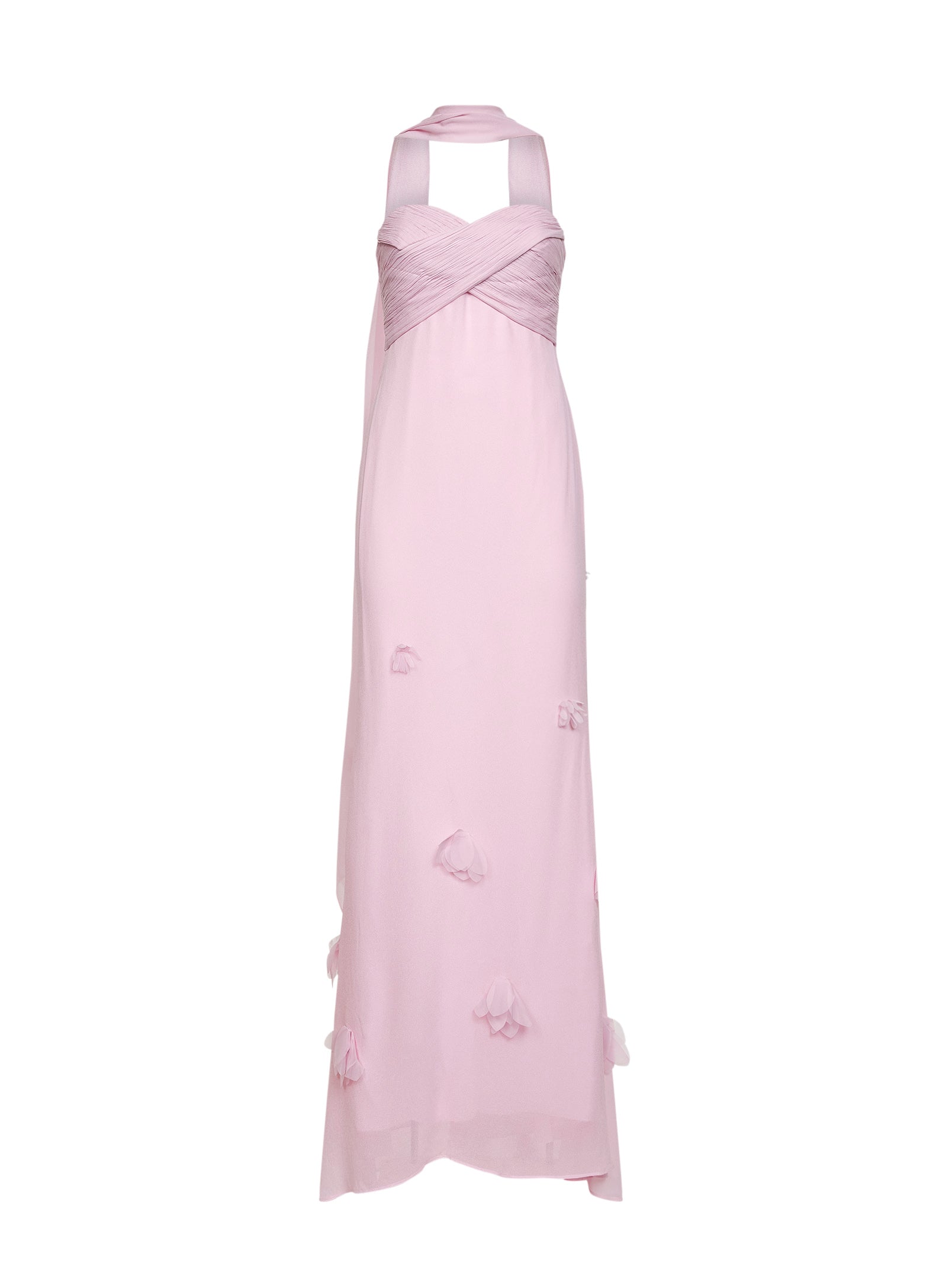 Self Portrait Women Pink Georgette Scarf Maxi Dress SELF-PORTRAIT