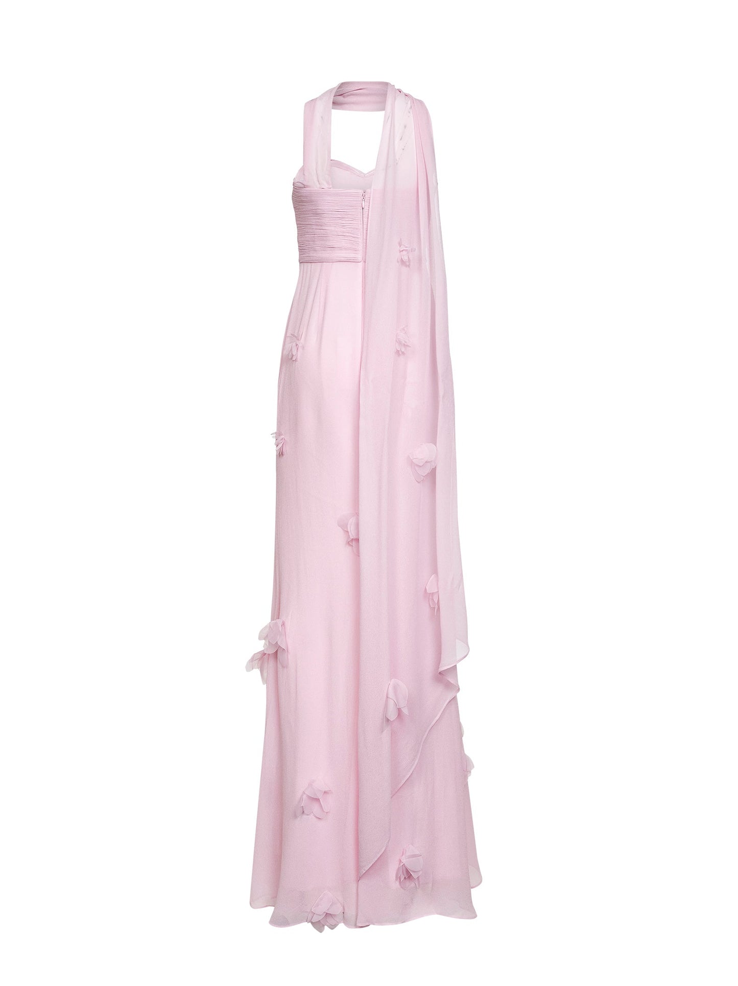 Self Portrait Women Pink Georgette Scarf Maxi Dress SELF-PORTRAIT