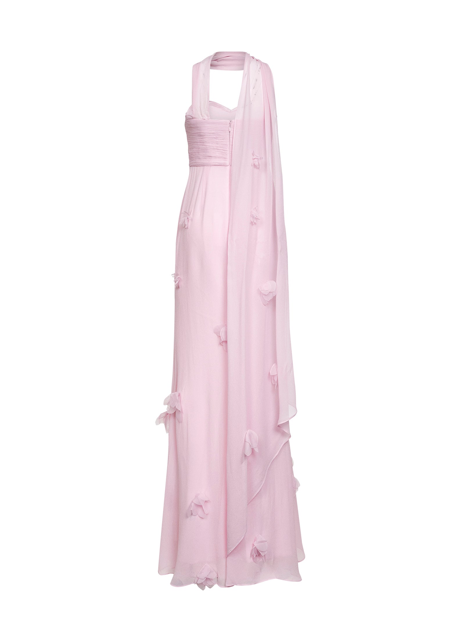 Self Portrait Women Pink Georgette Scarf Maxi Dress SELF-PORTRAIT