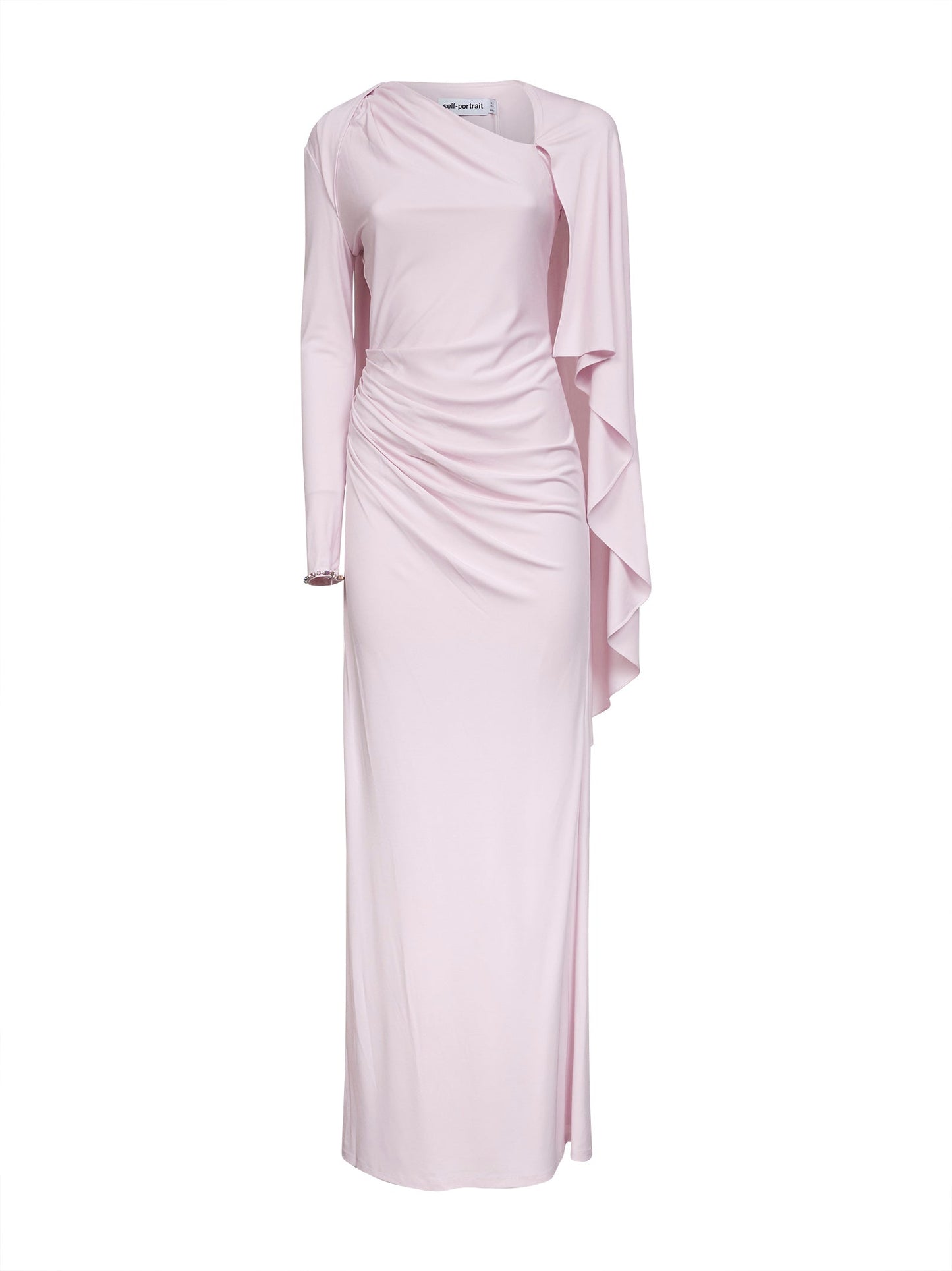 Self Portrait Women Pink Stretch Jersey Draped Maxi Dress SELF-PORTRAIT