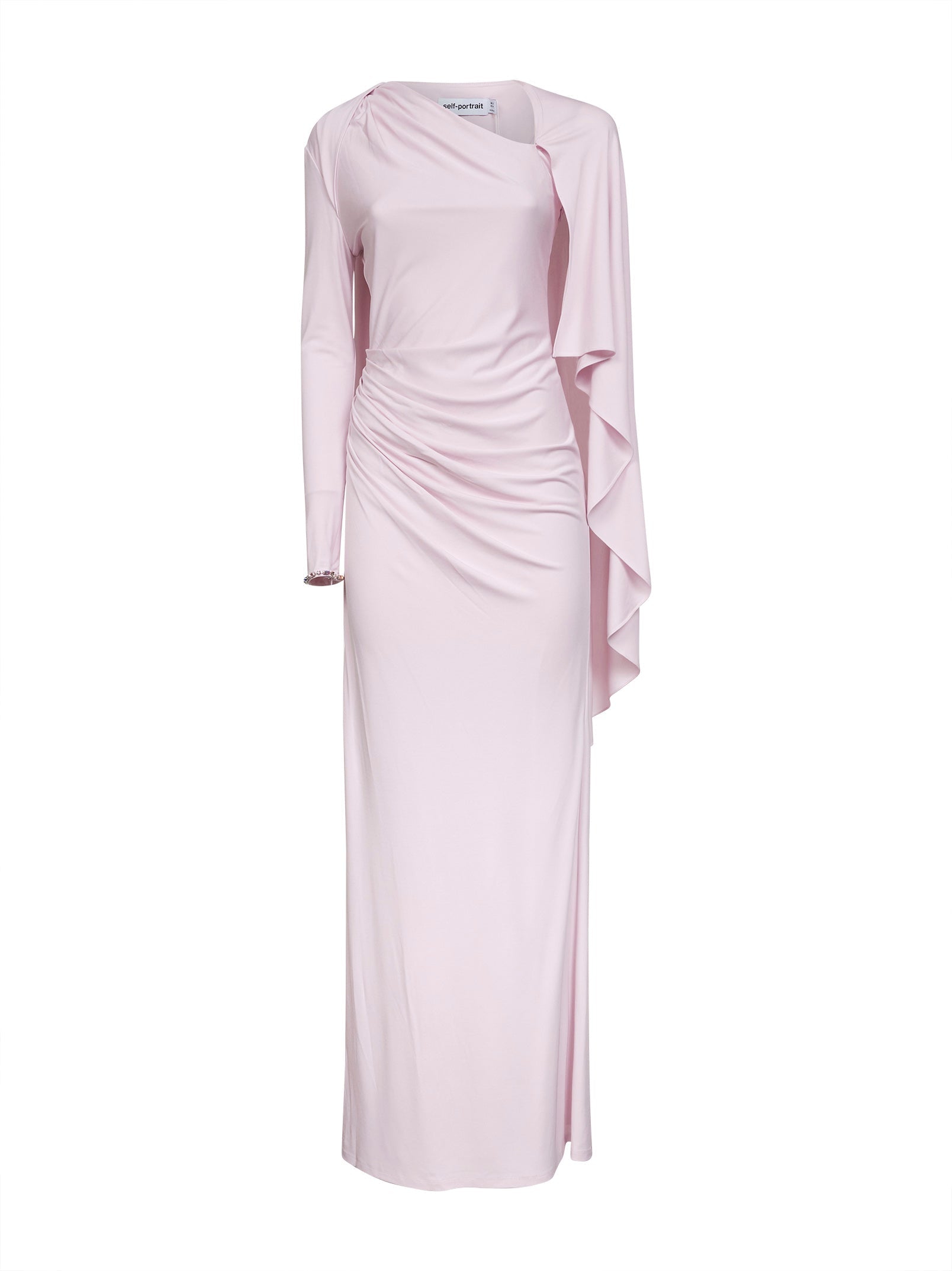 Self Portrait Women Pink Stretch Jersey Draped Maxi Dress SELF-PORTRAIT