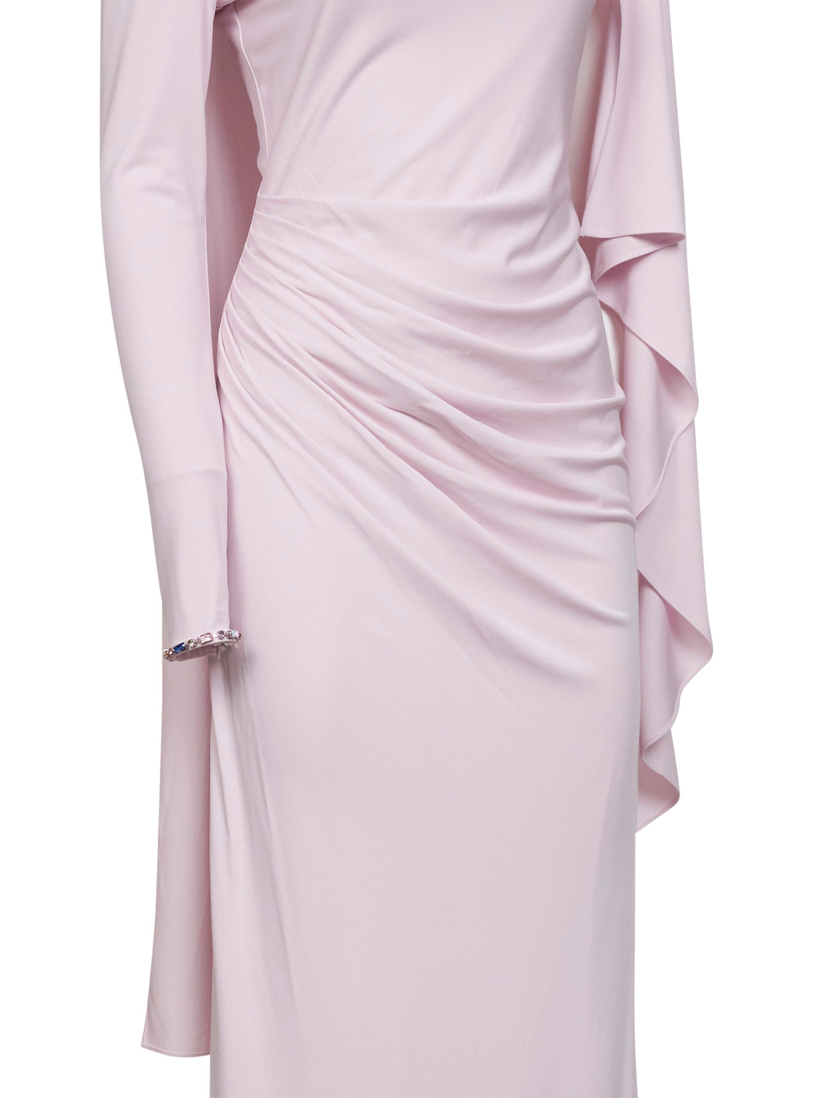 Self Portrait Women Pink Stretch Jersey Draped Maxi Dress SELF-PORTRAIT