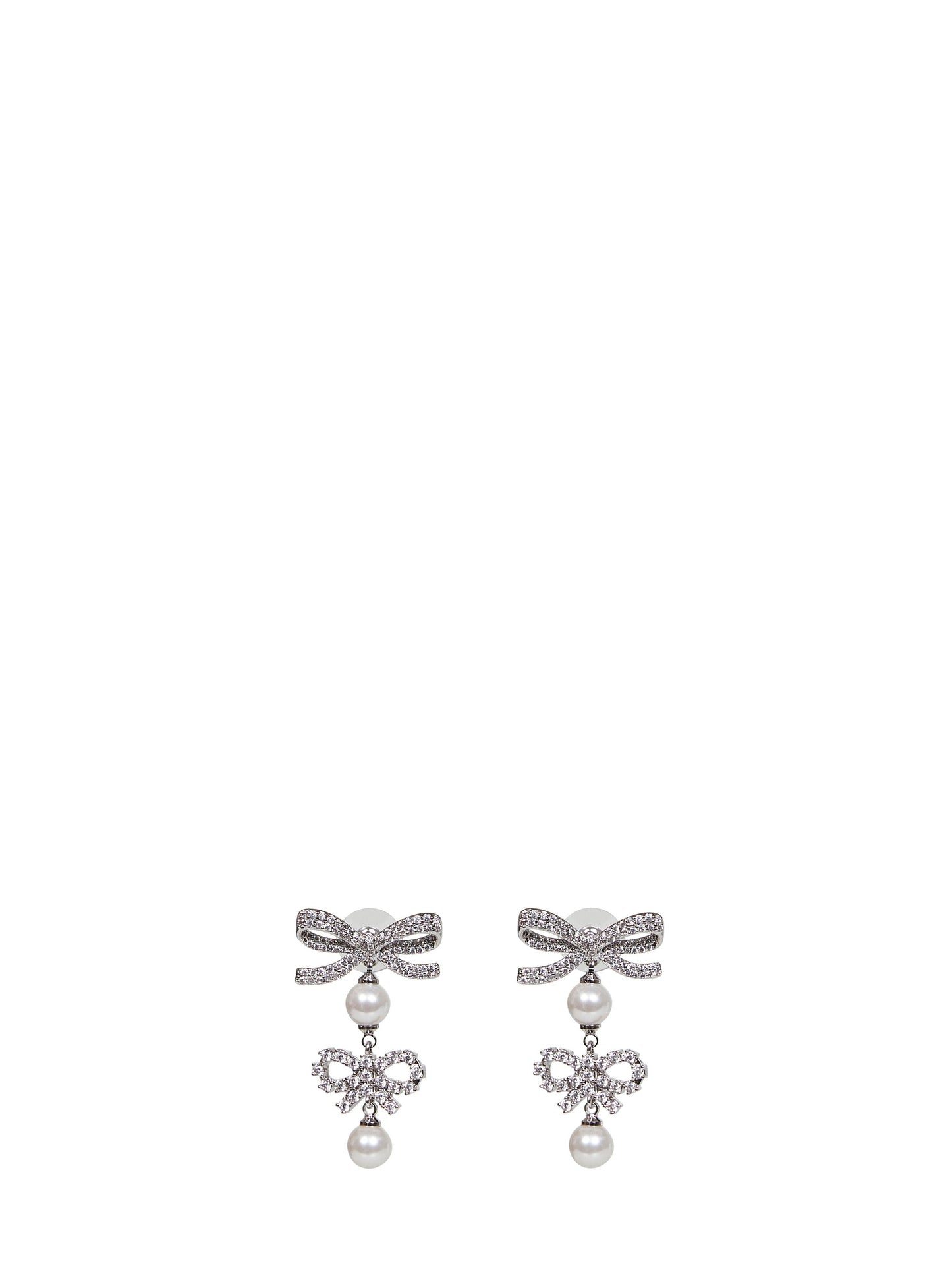 Self Portrait Women Double Bow Pearl Earrings SELF-PORTRAIT