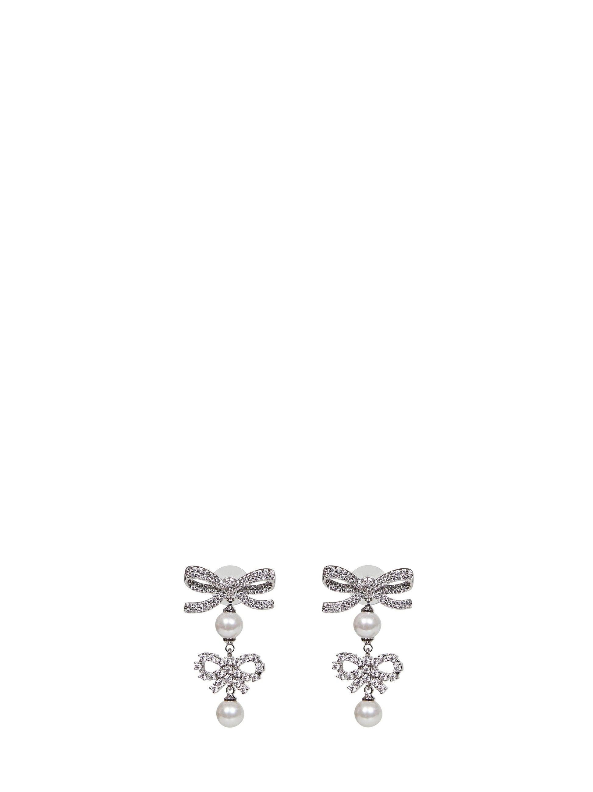 Self Portrait Women Double Bow Pearl Earrings SELF-PORTRAIT