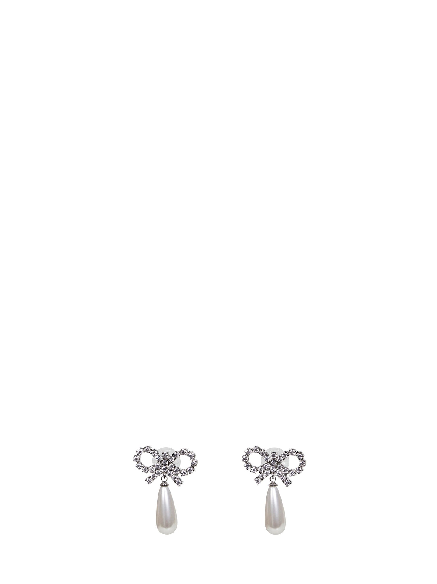 Self Portrait Women Crystal Bow Pearl Droplet Earrings SELF-PORTRAIT