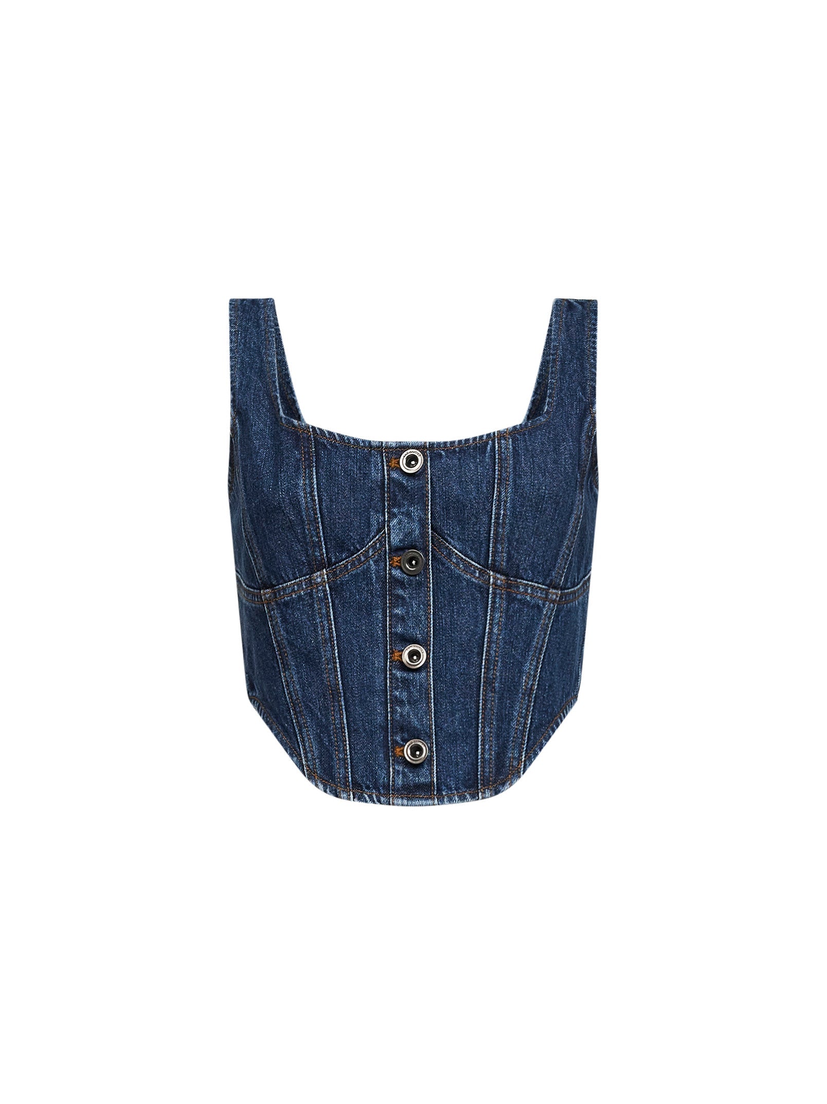 Self Portrait Women Blue Denim Corset Top SELF-PORTRAIT