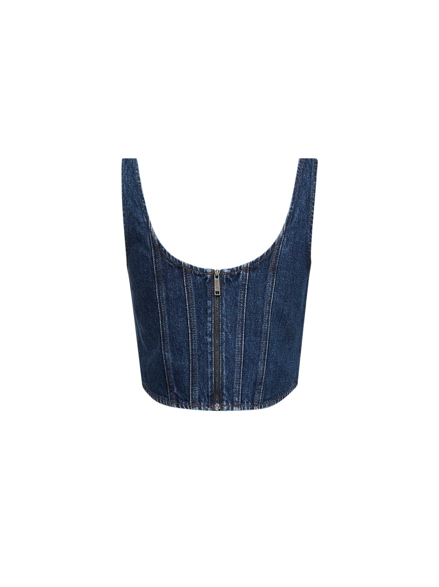 Self Portrait Women Blue Denim Corset Top SELF-PORTRAIT