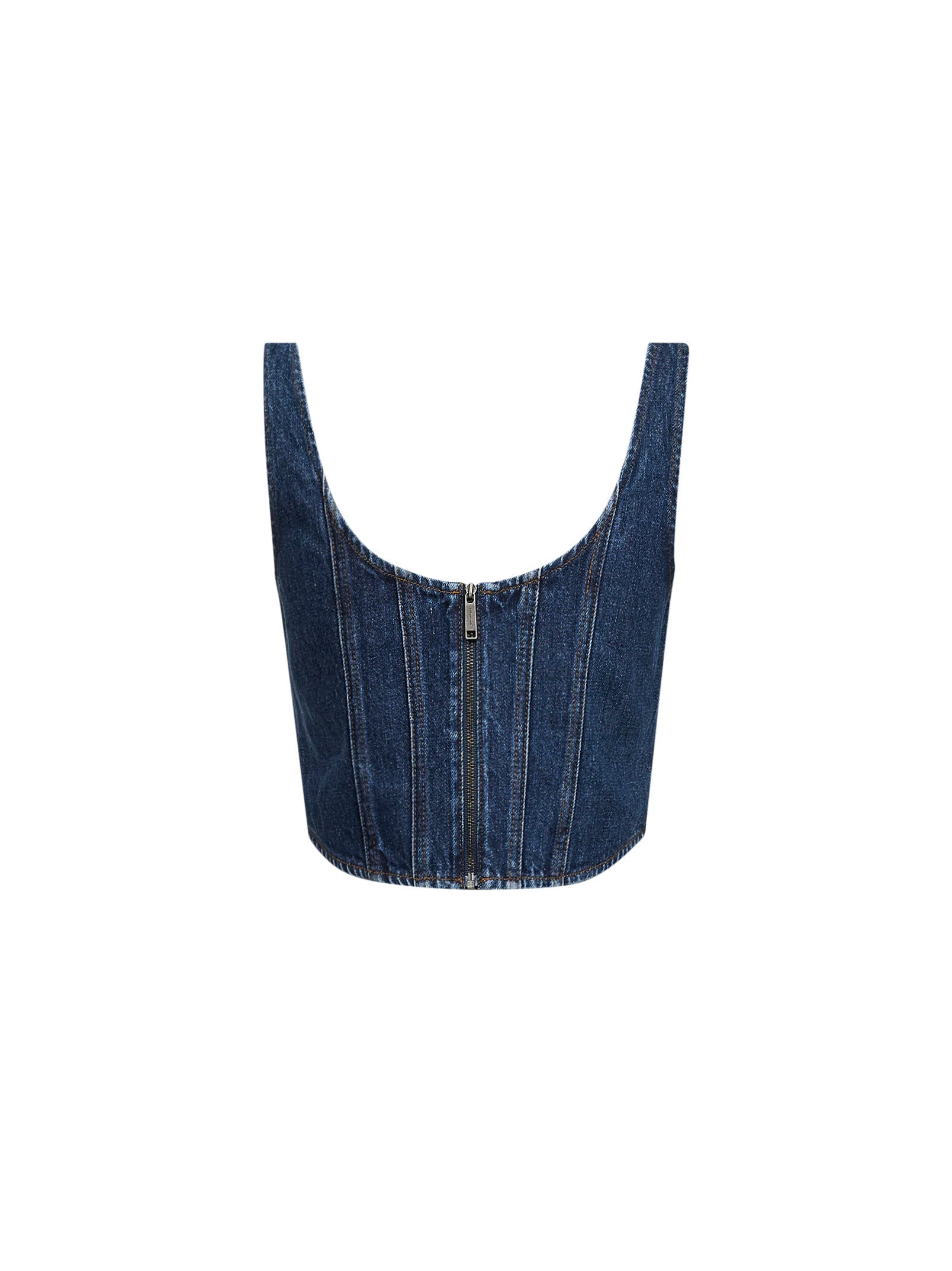 Self Portrait Women Blue Denim Corset Top SELF-PORTRAIT