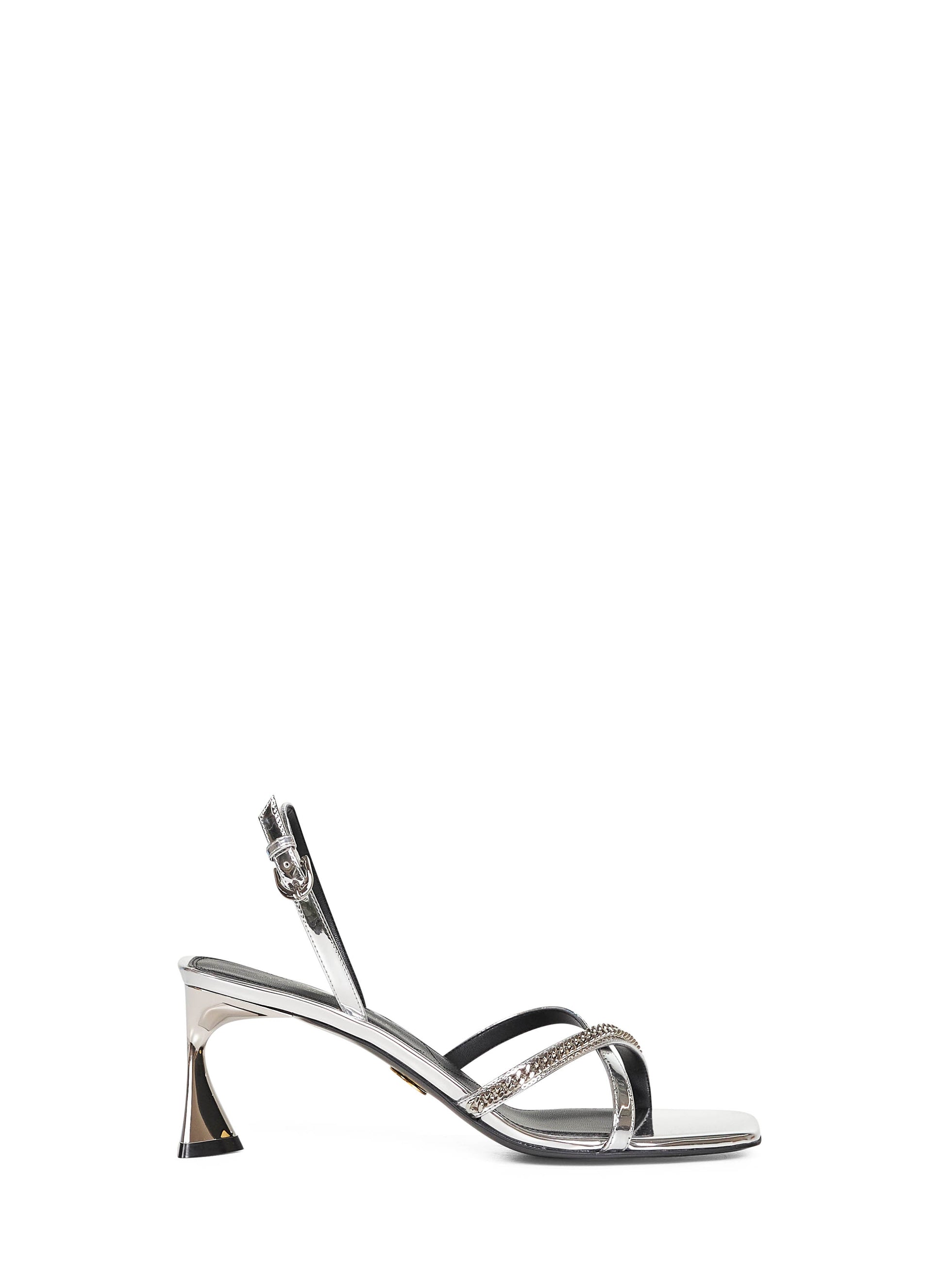 Stella Mccartney Women Silver Elsa Metallic Heeled Sandals STELLA MCCARTNEY